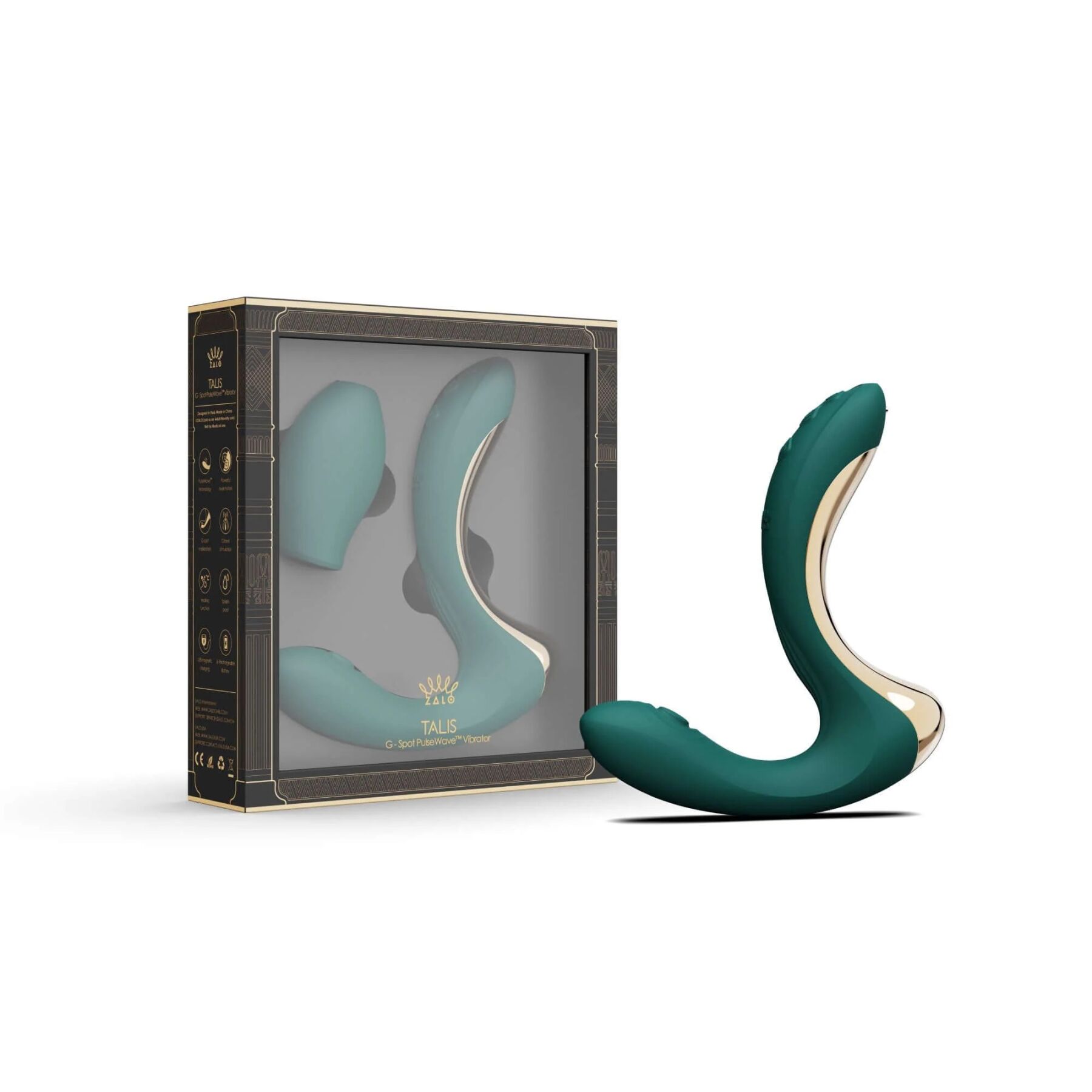 Вибратор-пульсатор с вакуумной насадкой Zalo – Talis G-Spot PulseWave Vibrator Turquoise Green