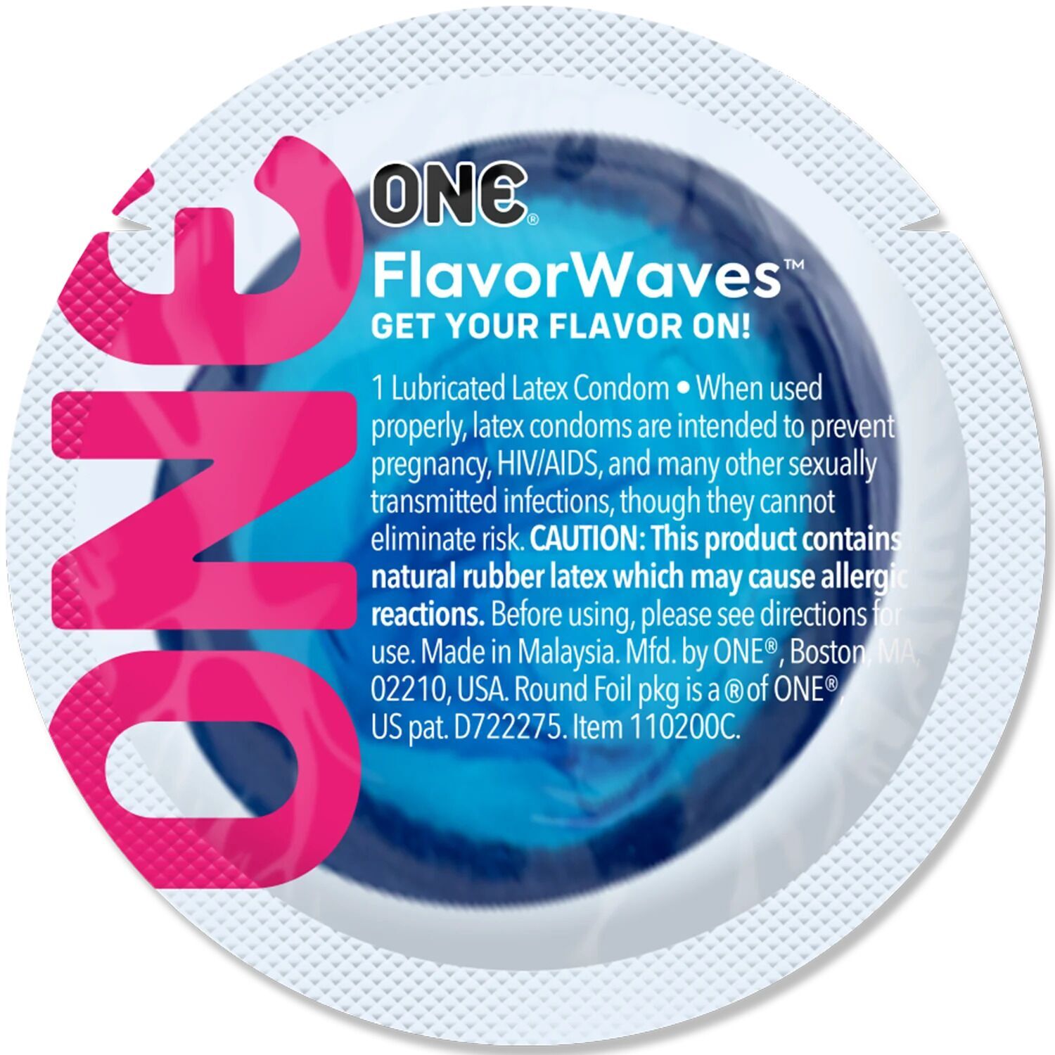 Ароматизированный презерватив ONE FlavorWaves Banana Split, 1 шт, желтый, запах бананового десерта