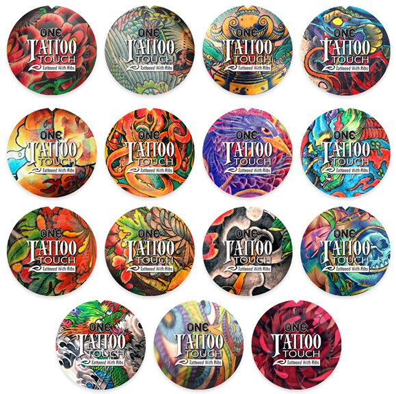 Презерватив ONE Tattoo Touch Blue, 1 шт, блакитний, з рельєфом у вигляді татуювання