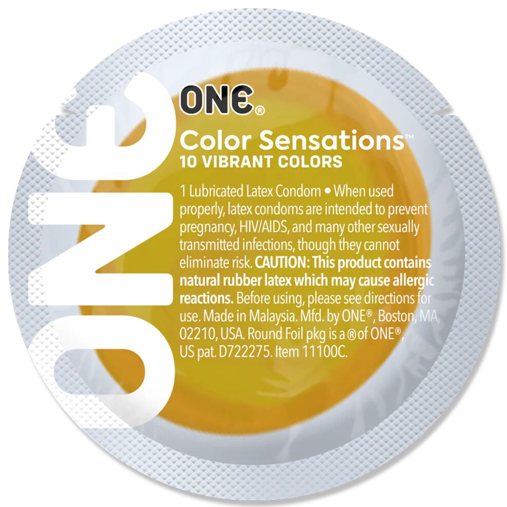 Презерватив ONE Color Sensations ONE will get you there, 1 шт, жовтий, гладенький, зі змазкою
