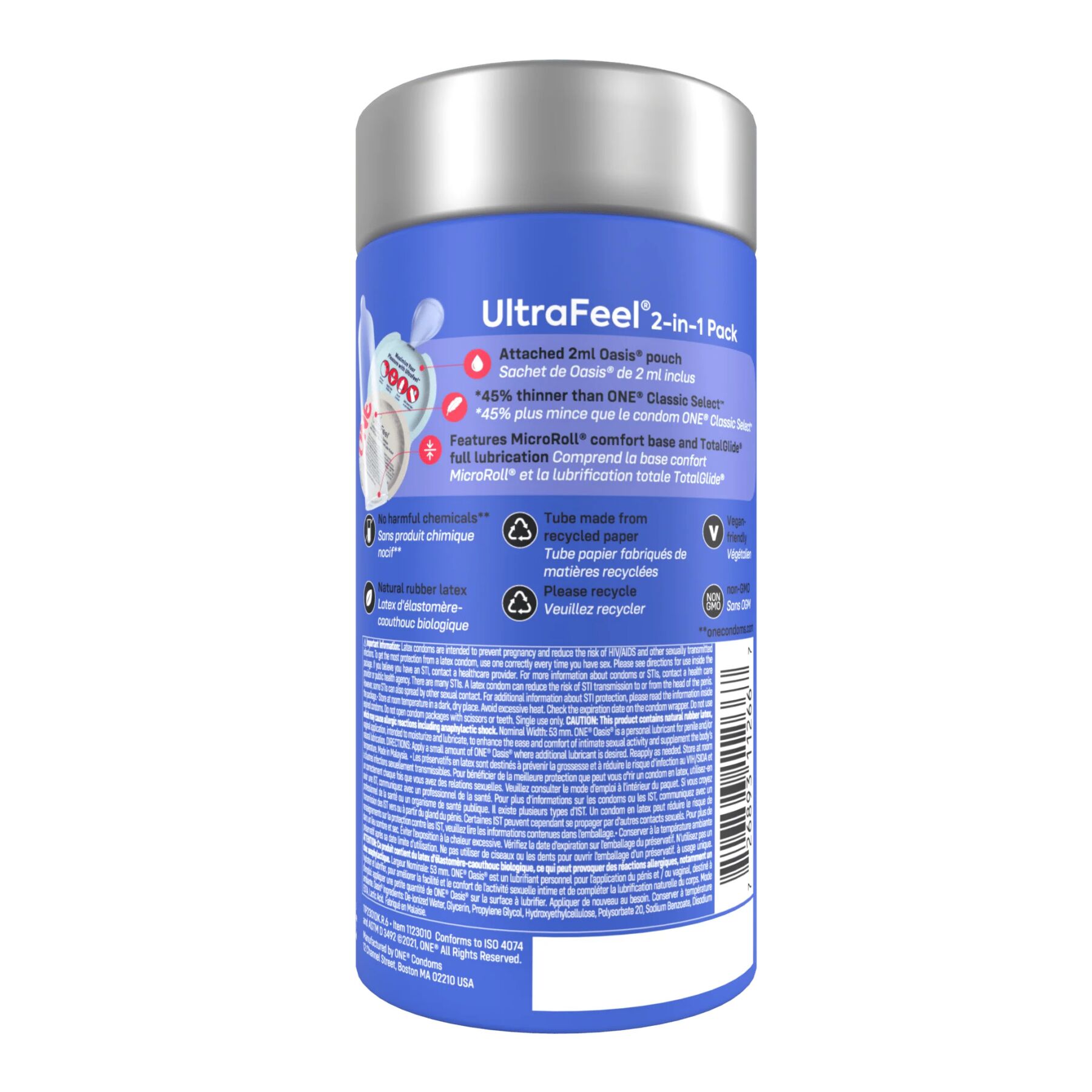 Презервативы ONE Ultra Feel, ультратонкие, c дополнительной смазкой, 10 шт, подарочная упаковка-тубус