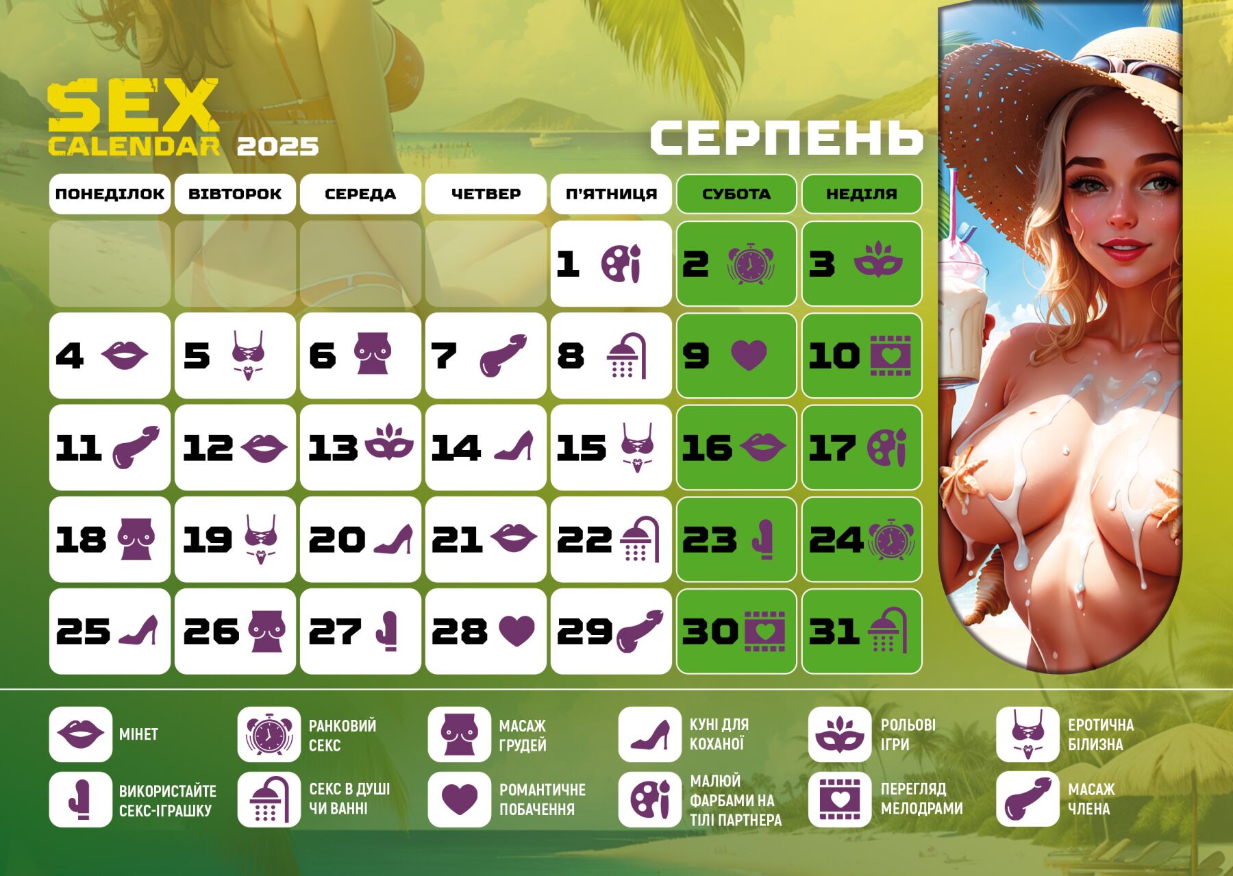 Распродажа!!! SEX КАЛЕНДАРЬ-2025 (UA)