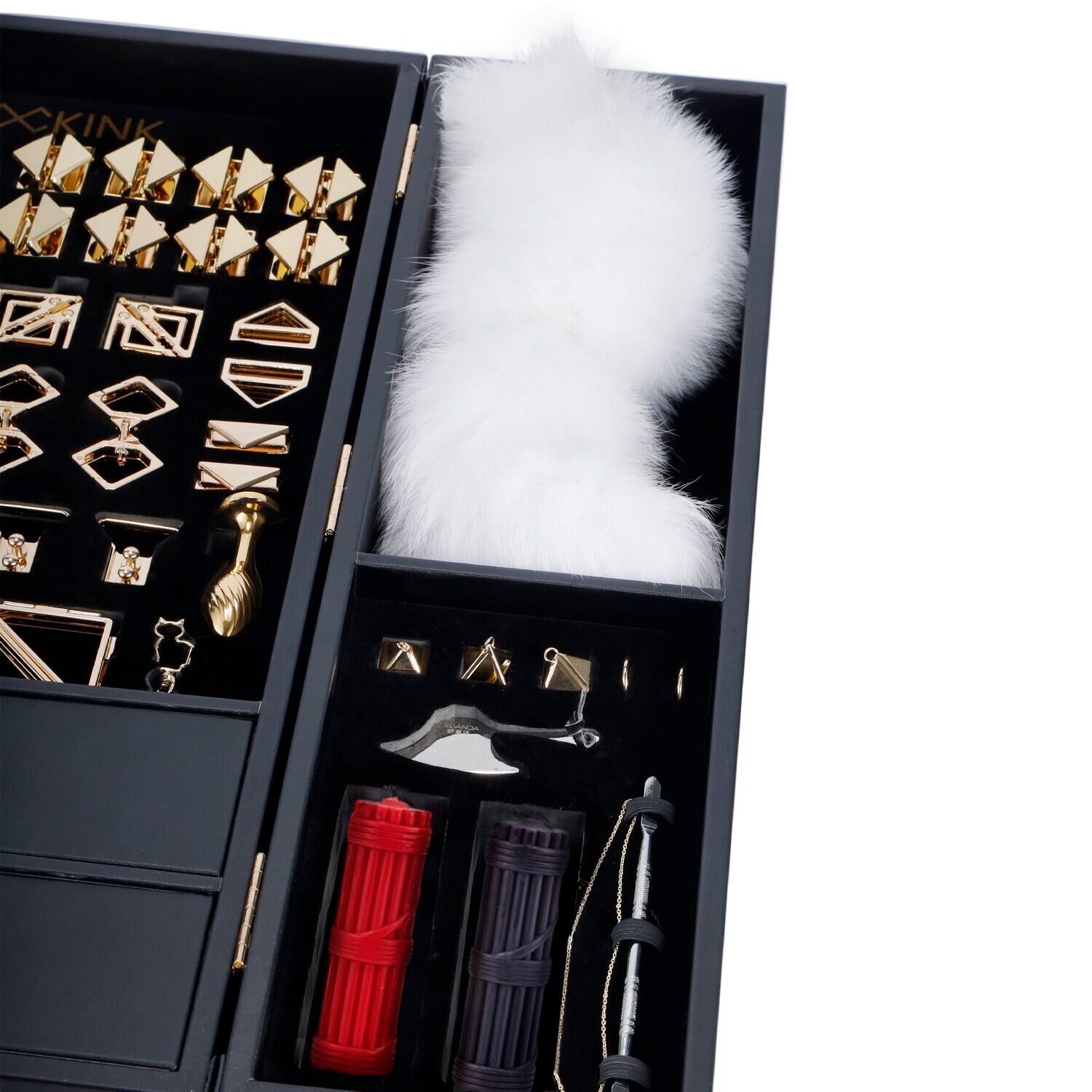 БДСМ-набір LOCKINK All-in-1 BDSM Play Kit, чорний, шкіра з тисненням, предмети для бондажу, шибарі, ваксплею