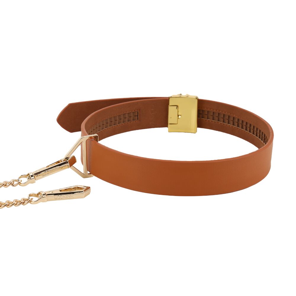 БДСМ-набор LOCKINK Bondage & Restraint Set, коричневый, натуральная кожа, фиксаторы, маска, кляп