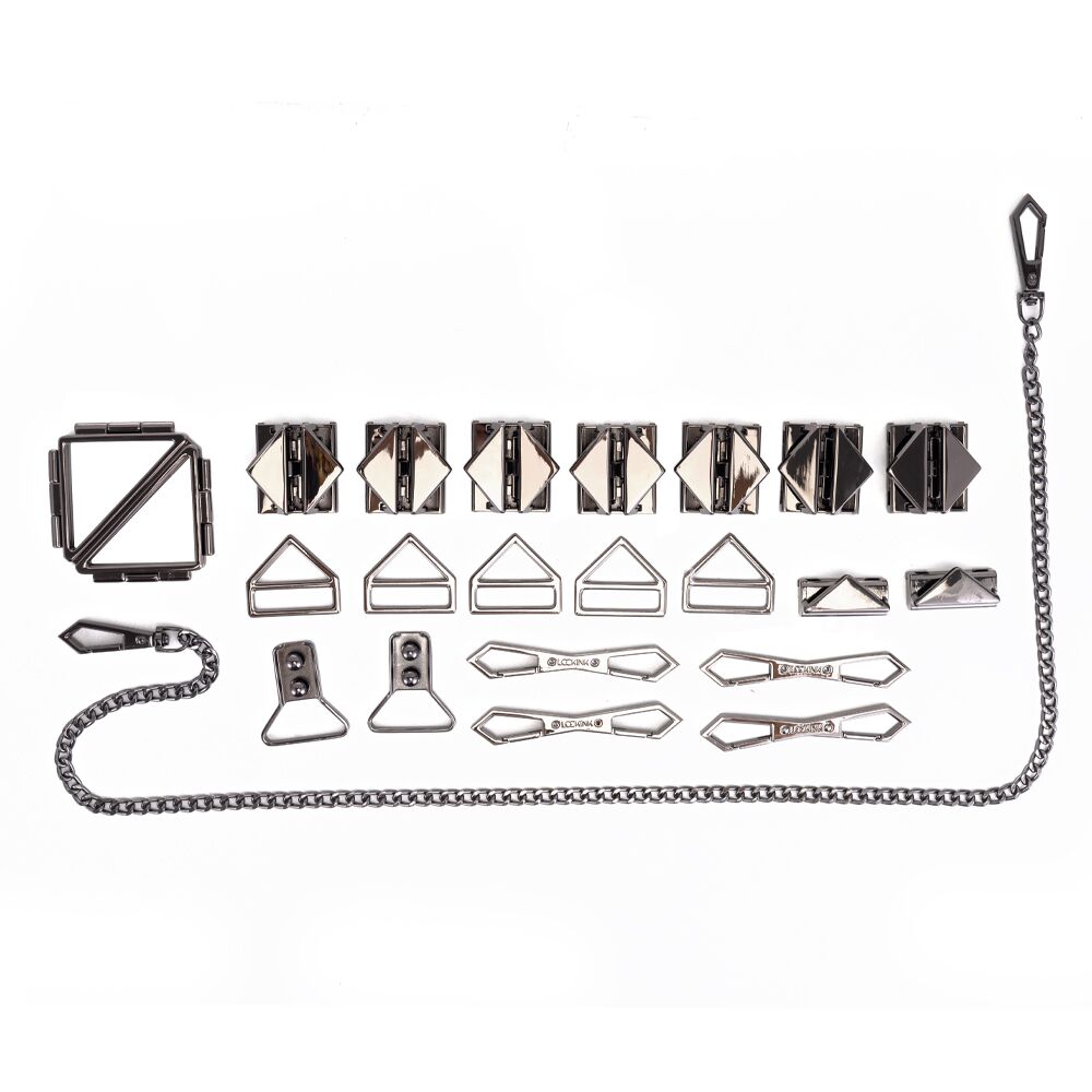 БДСМ-набор LOCKINK Bondage & Restraint Set, черный, натуральная кожа, фиксаторы, маска, кляп