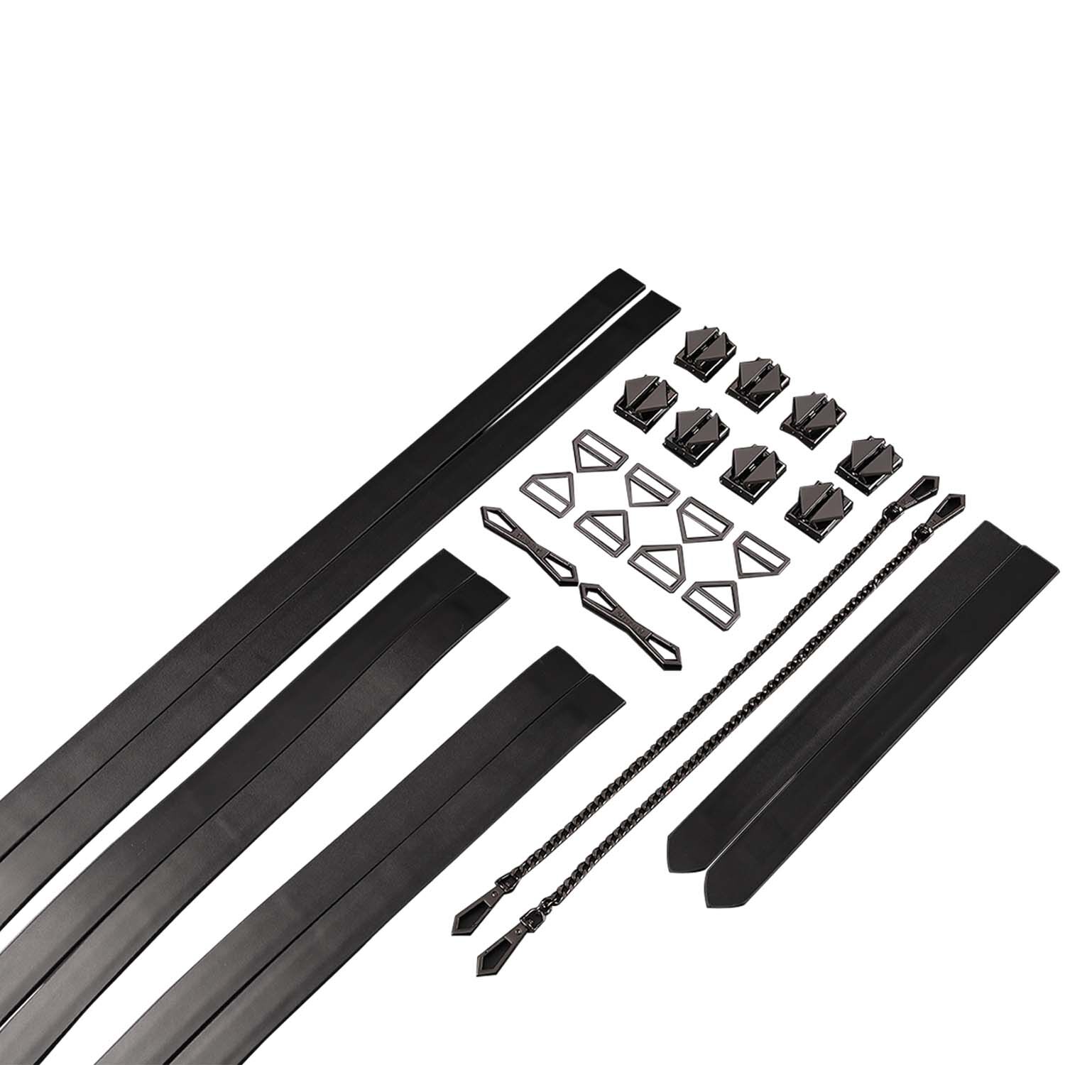 Набір для бондажу LOCKINK 8-Bondage-Straps Restraint Set, чорний 8 ременів з натуральної шкіри