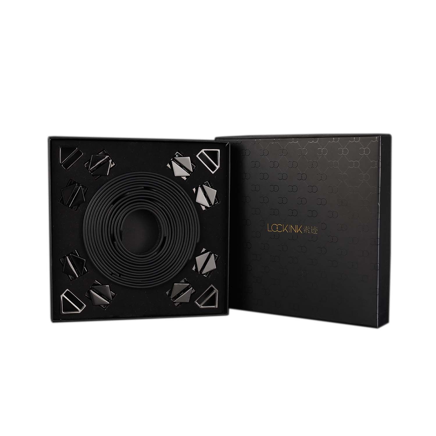 Набір для бондажу LOCKINK 8-Bondage-Straps Restraint Set, чорний 8 ременів з натуральної шкіри