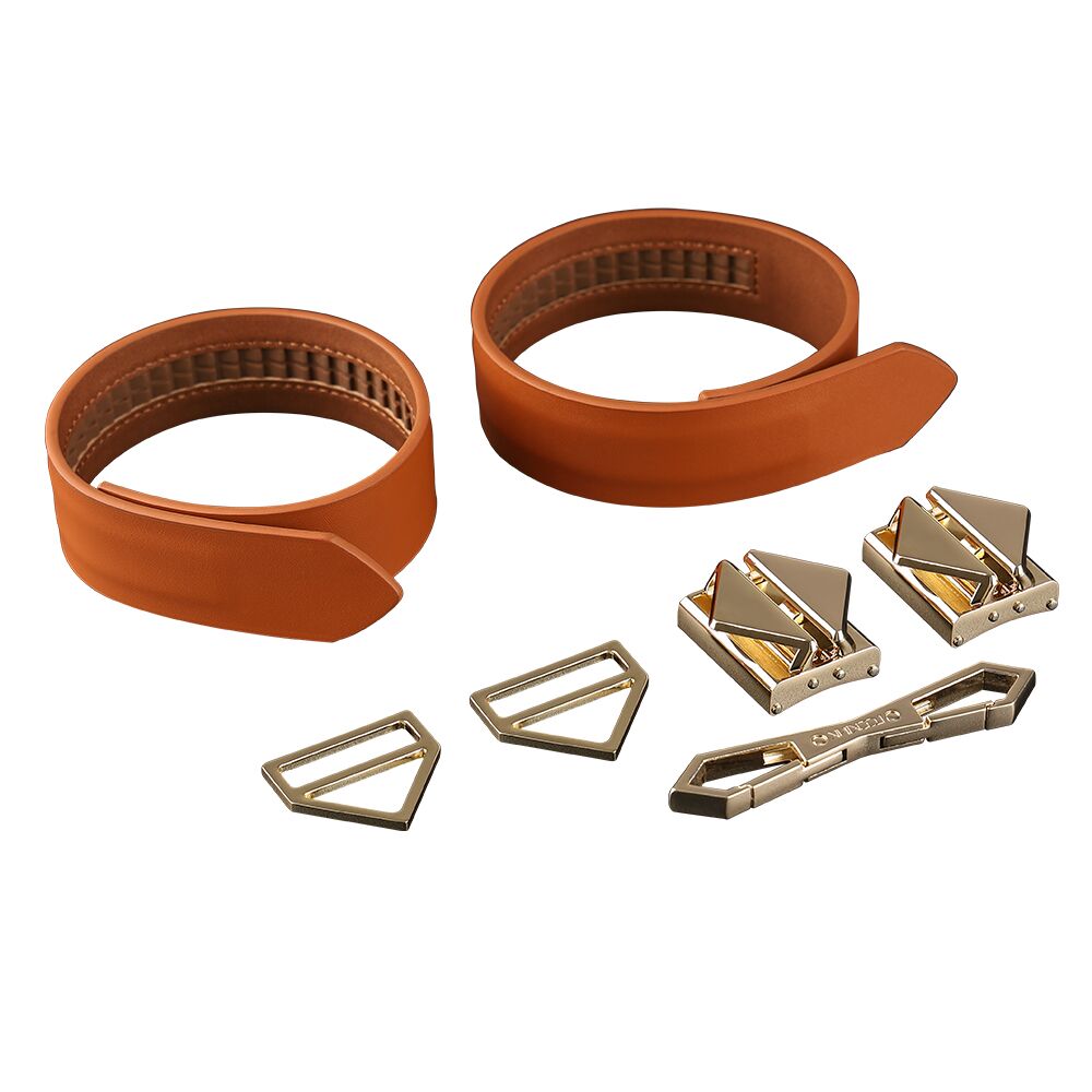 Фиксаторы для рук и ног LOCKINK Wristcuffs/Anklecuffs, коричневые, натуральная кожа