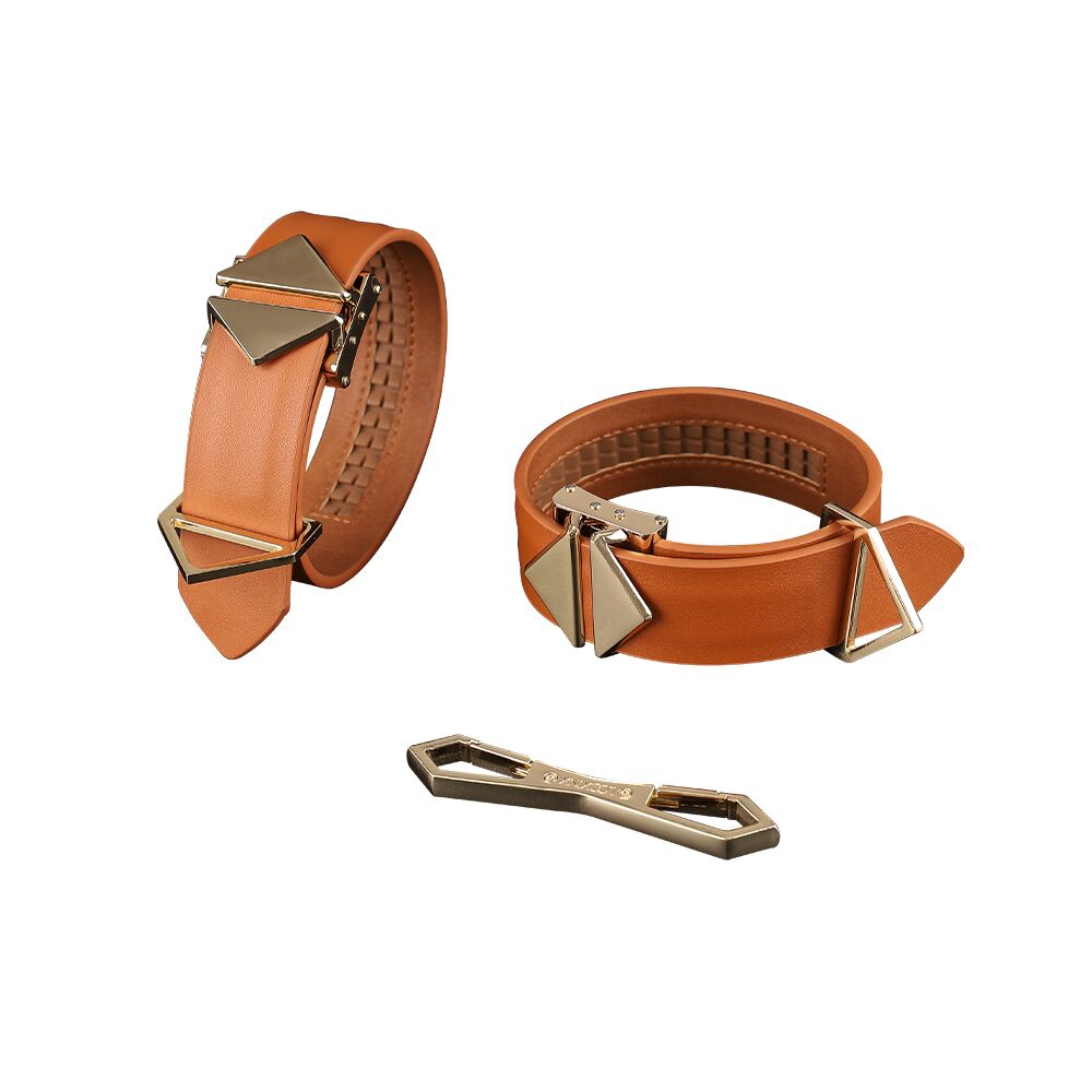 Фиксаторы для рук и ног LOCKINK Wristcuffs/Anklecuffs, коричневые, натуральная кожа
