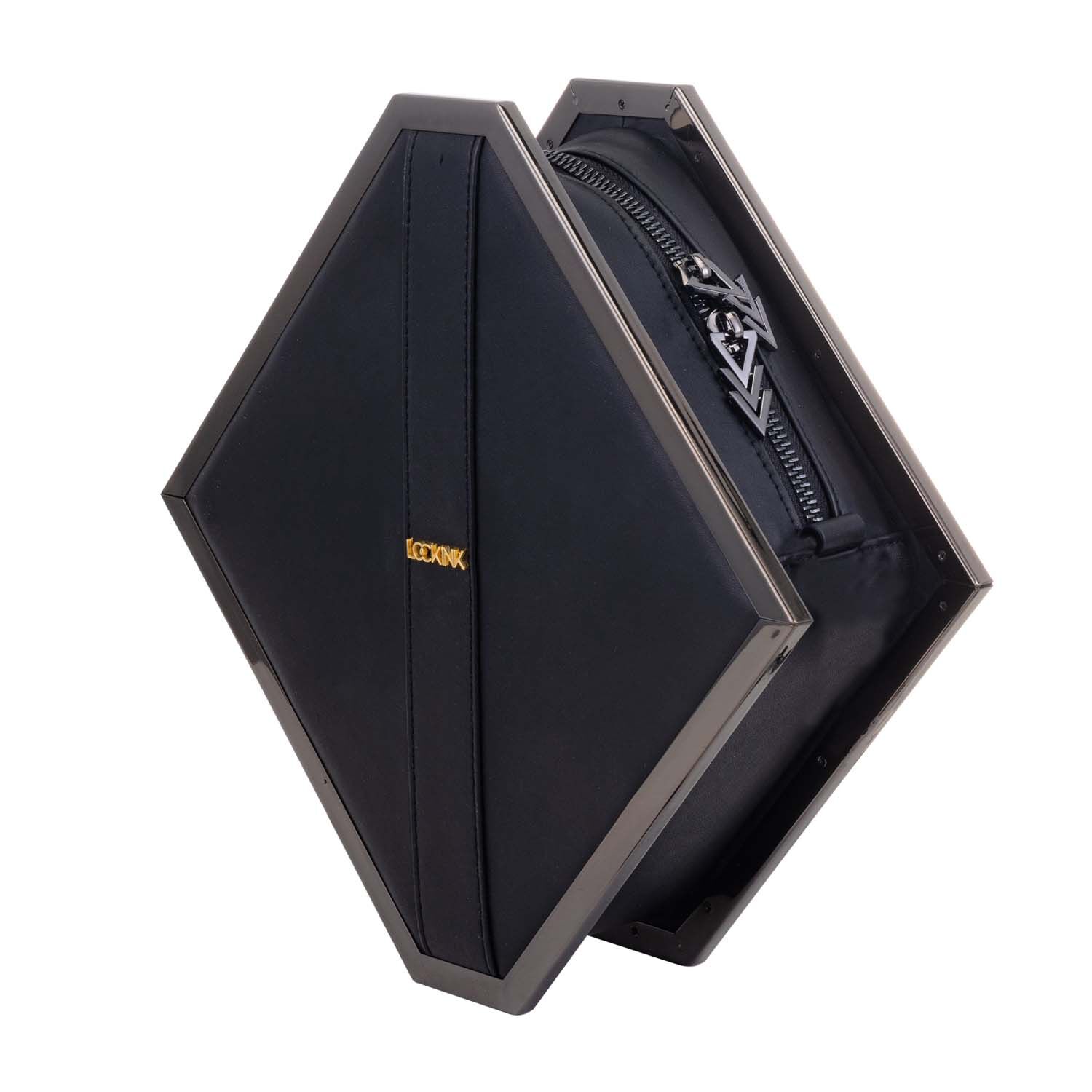 Сумка для секс-игрушек LOCKINK Mysterious Square Kink Bag, черная, набор для бондажа в комплекте
