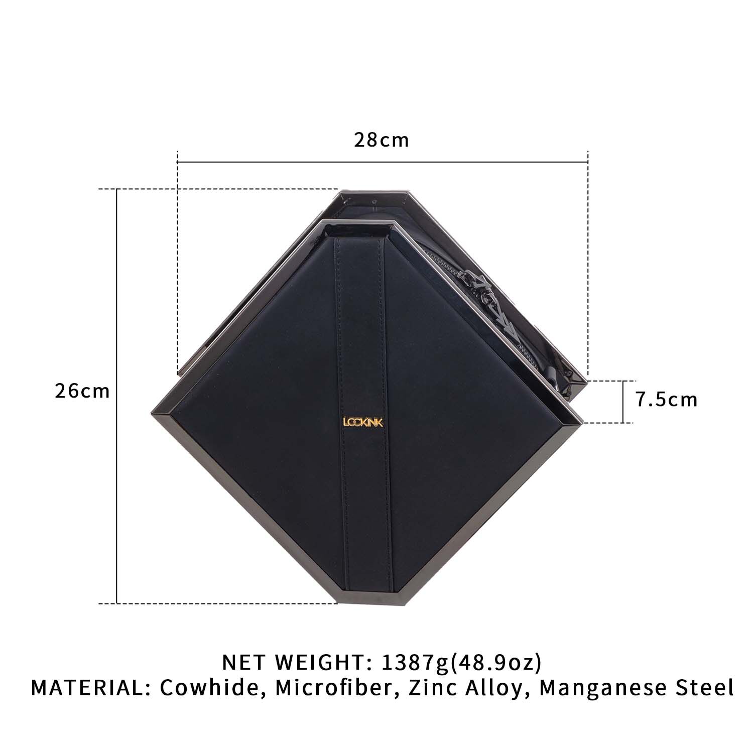 Сумка для секс-игрушек LOCKINK Mysterious Square Kink Bag, черная, набор для бондажа в комплекте