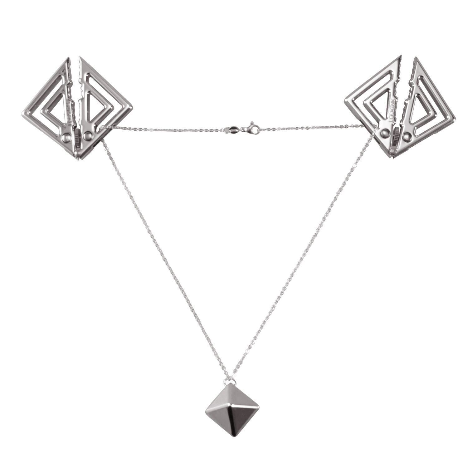 Затискачі для сосків з важкою підвіскою LOCKINK Adjustable Nipple Clamps with Heavy Pendant, під срібло