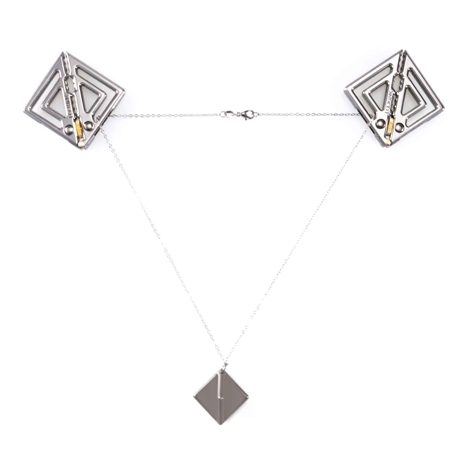 Зажимы для сосков с легкой подвеской LOCKINK Adjustable Nipple Clamps with Light Pendant, серебристые