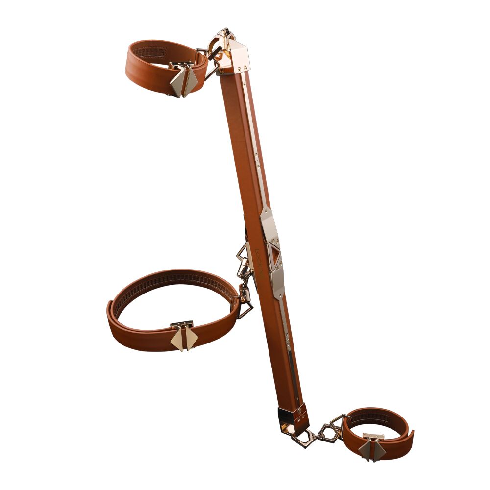 Фиксатор-распорка LOCKINK Adjustable Spreader Bar Set, коричневый, кожаный, ремни для шеи, рук/ног