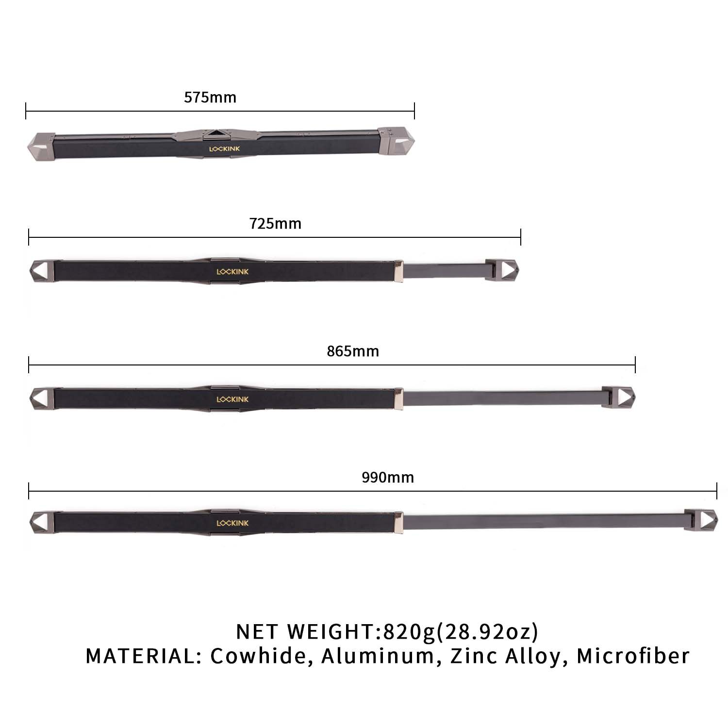 Фиксатор-распорка LOCKINK Adjustable Spreader Bar Set, черный, кожаный, ремни для шеи, рук/ног