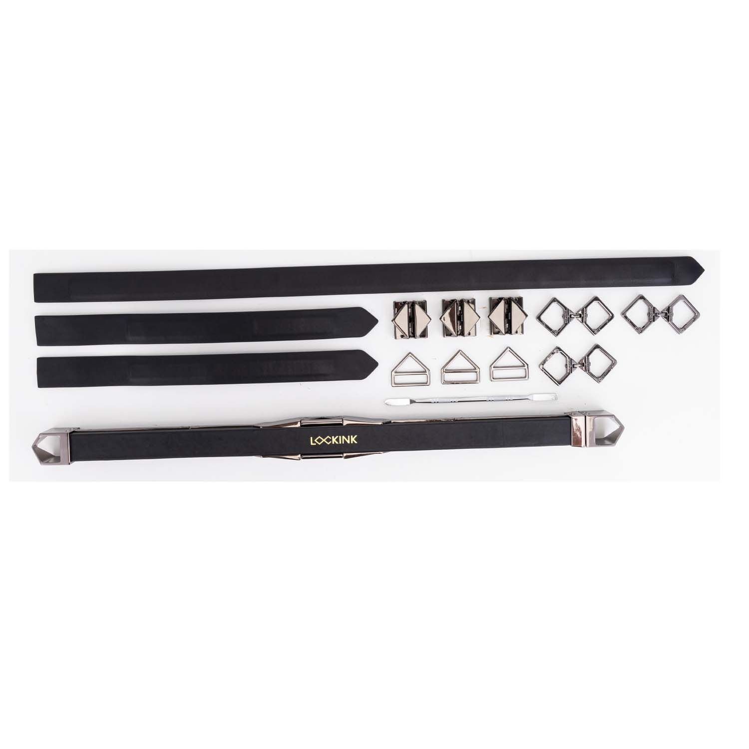 Фиксатор-распорка LOCKINK Adjustable Spreader Bar Set, черный, кожаный, ремни для шеи, рук/ног