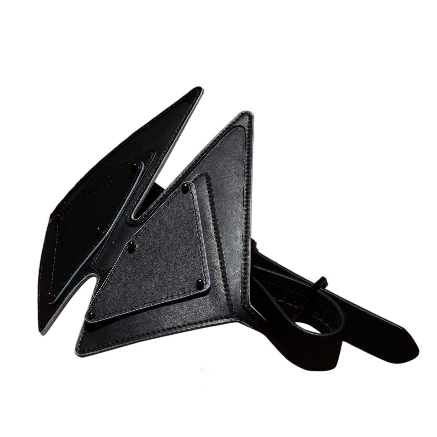 Маска на глаза LOCKINK Vixen Blindfold, черная, натуральная кожа, регулируемый объем