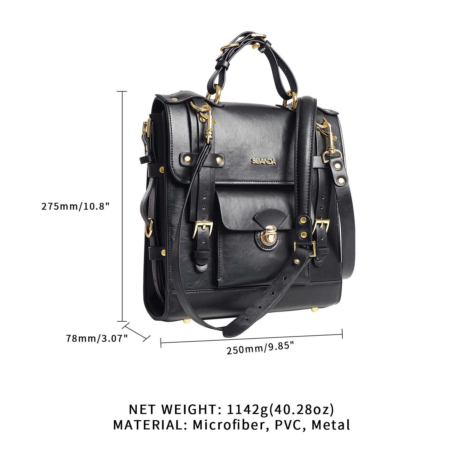 Сумка-трансформер для зберігання секс-іграшок LOCKINK Detachable JK Bag, чорна, ПВХ