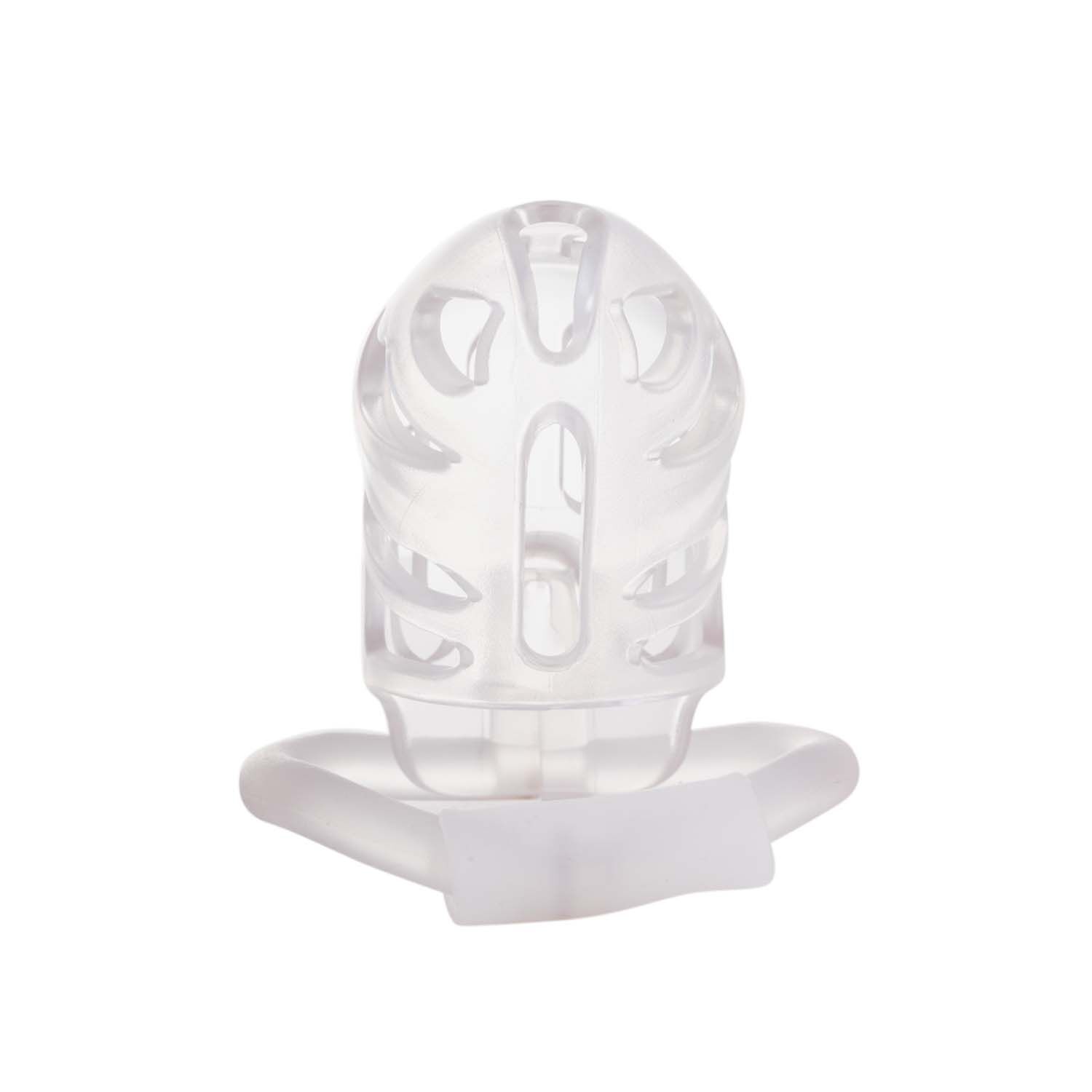 Клетка для пениса LOCKINK SEVANDA Plastic Penis Chastity Cage, прозрачная, 3 кольца разных размеров