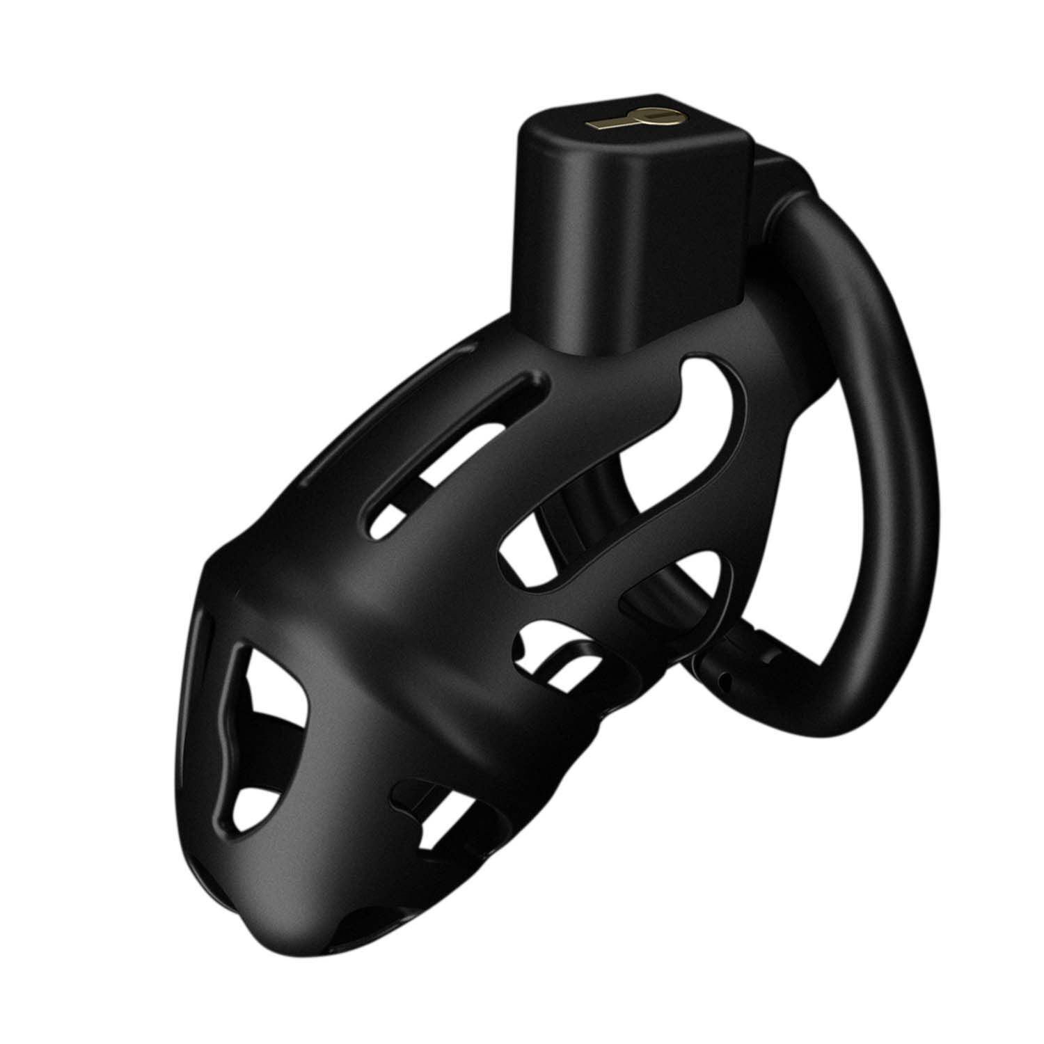 Клетка для пениса LOCKINK SEVANDA Naja-Cobra Chastity Cage Satin Black, 3 кольца разных размеров