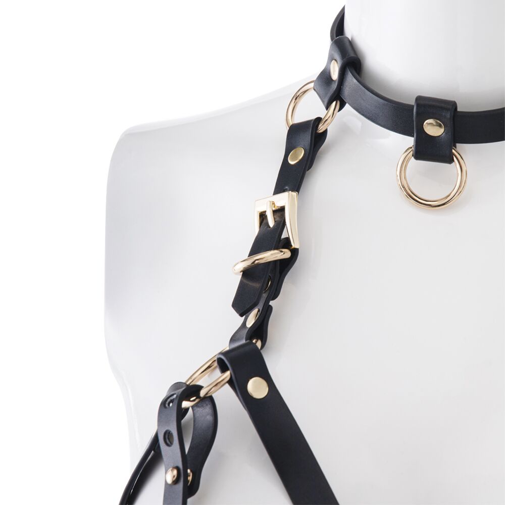 Портупея на грудь LOCKINK SEVANDA Queen Chest Harness with Removable Bra, черная, со съемными пэстис