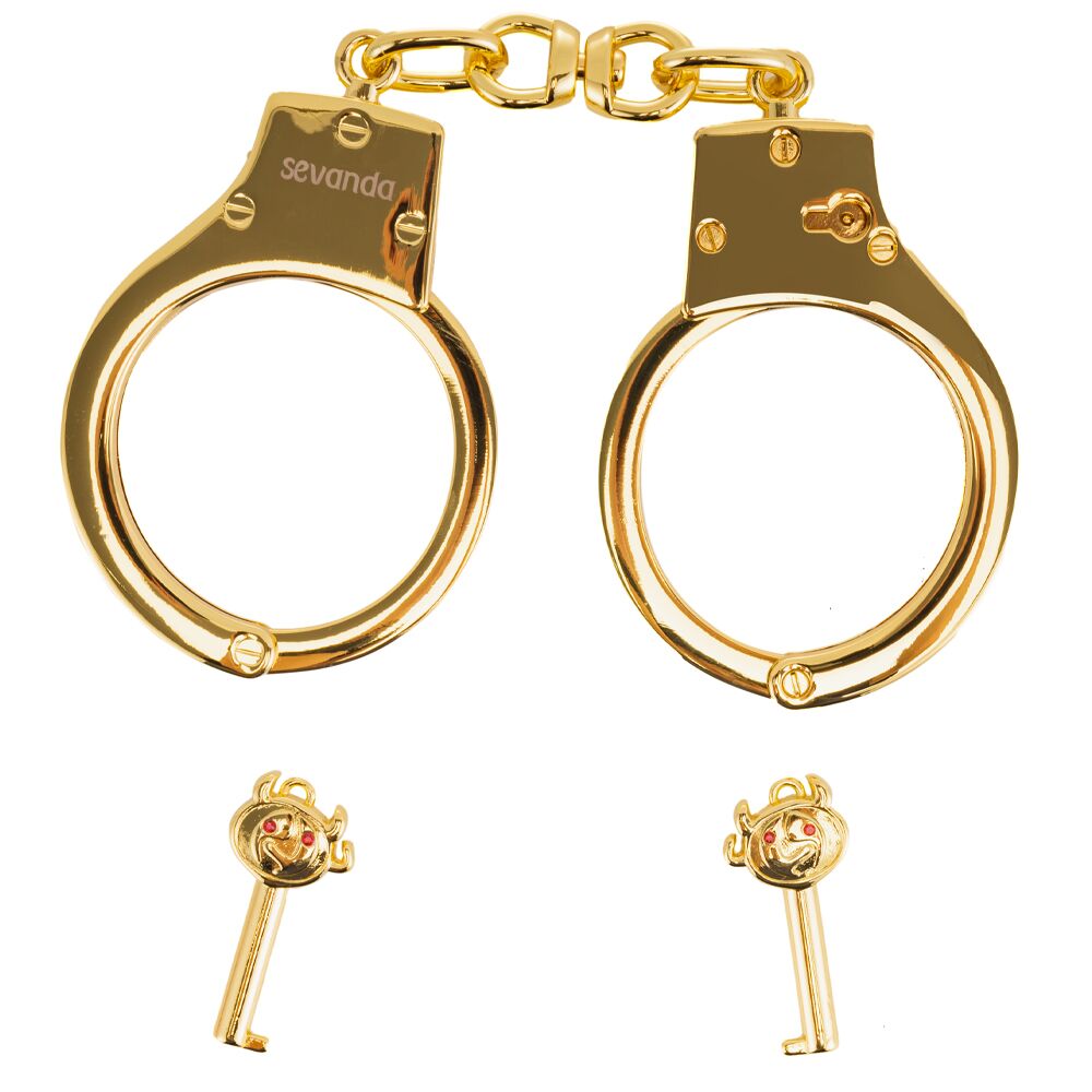 Наручники LOCKINK Pretty-sub Handcuffs, золотистые, металлические, можно открыть без ключа