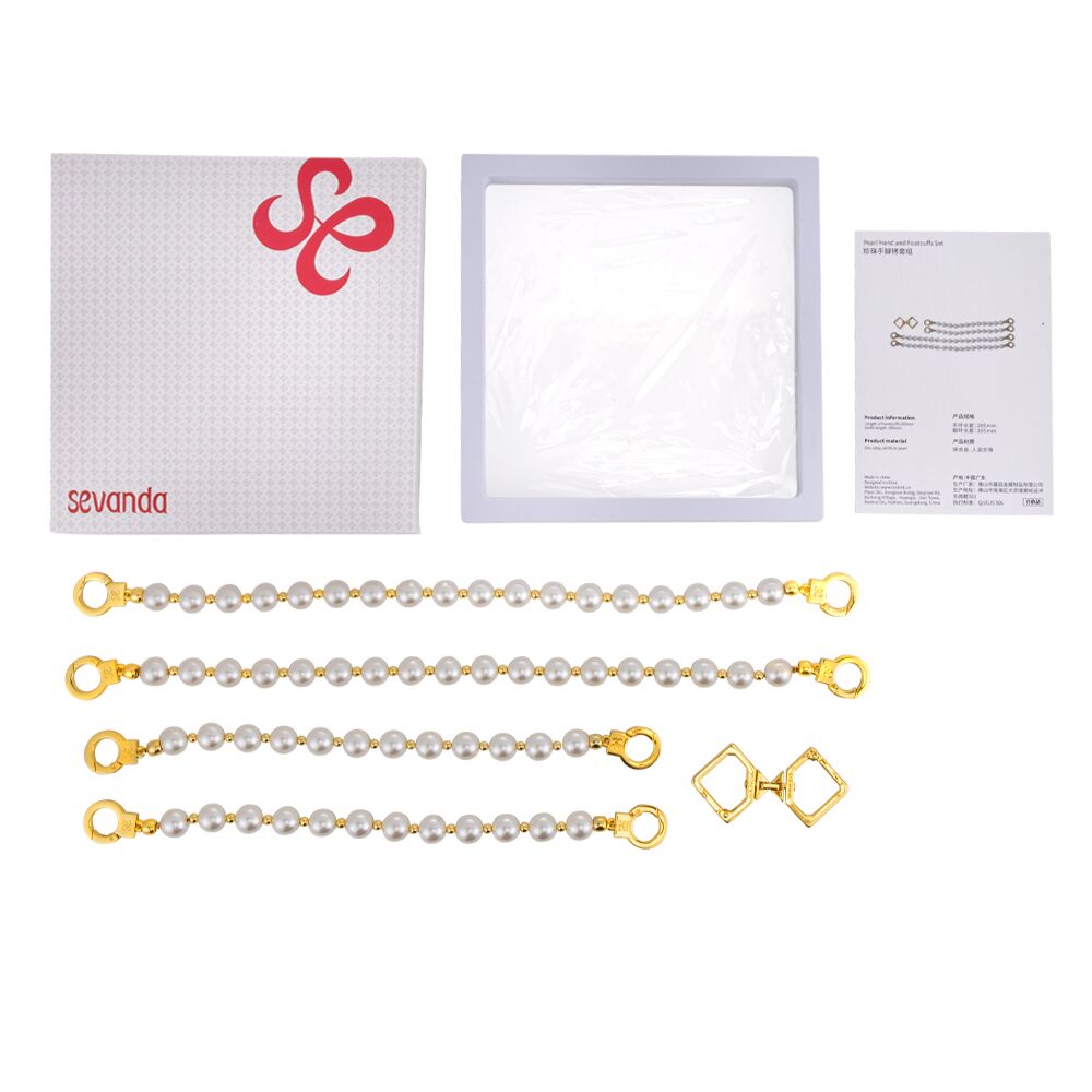 Перлинні наручники та поножі LOCKINK Pearl Handcuffs & Anklecuffs