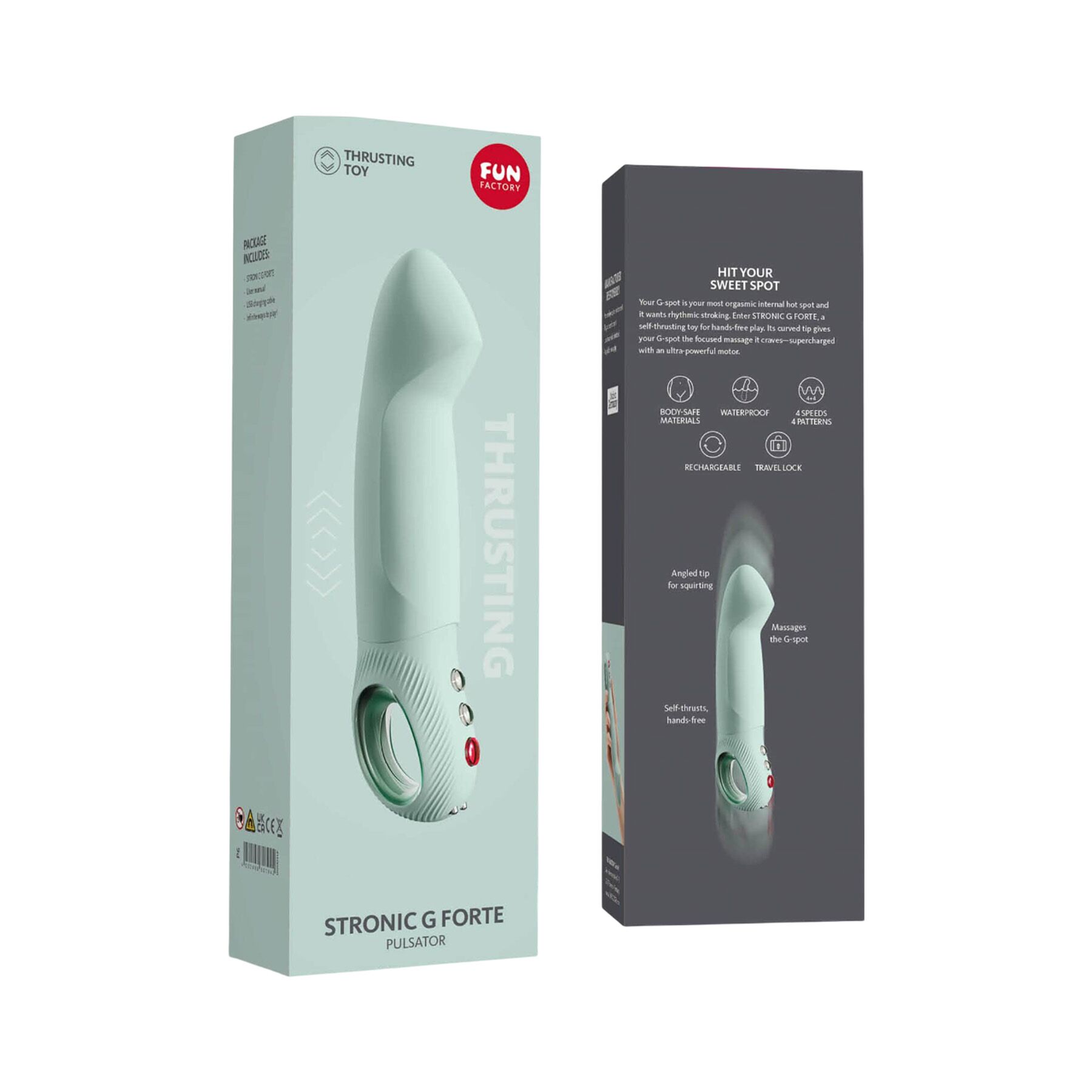 Пульсатор для точки G Fun Factory STRONIC G FORTE sage green, 8 режимов, супермощный