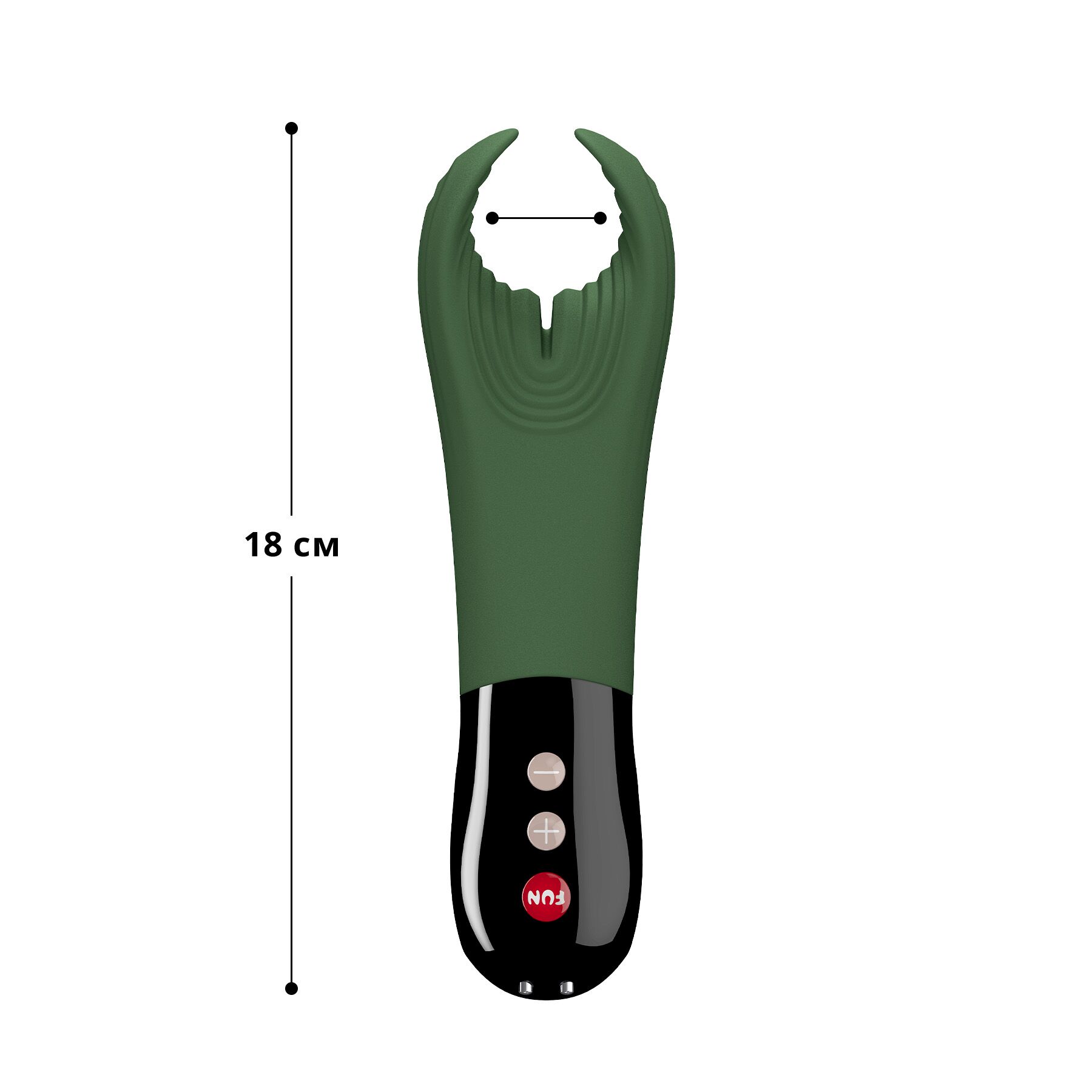 Вибратор для пениса Fun Factory MANTA moss green/black, подходит для парных игр