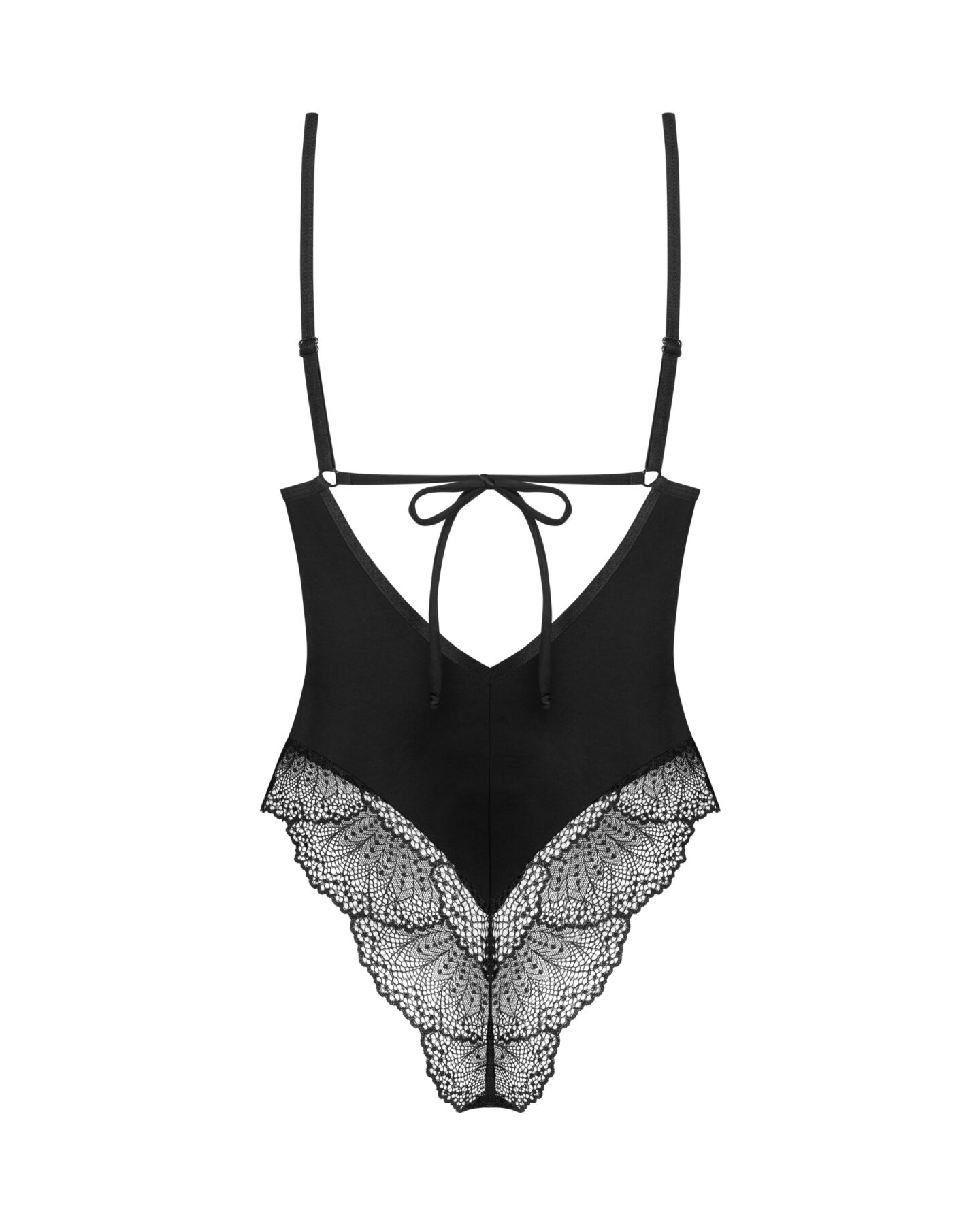 Тедді Obsessive Lobellis teddy, M/L, чорне, ліф з м’якою чашкою, відкрита спина, низ-стрінги