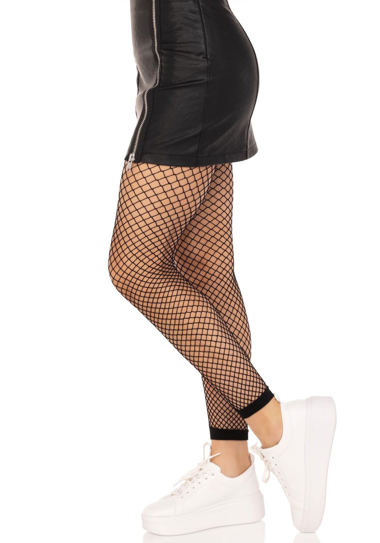 Колготки без стопы Leg Avenue Industrial Net footless tights, One Size, черные, в сетку