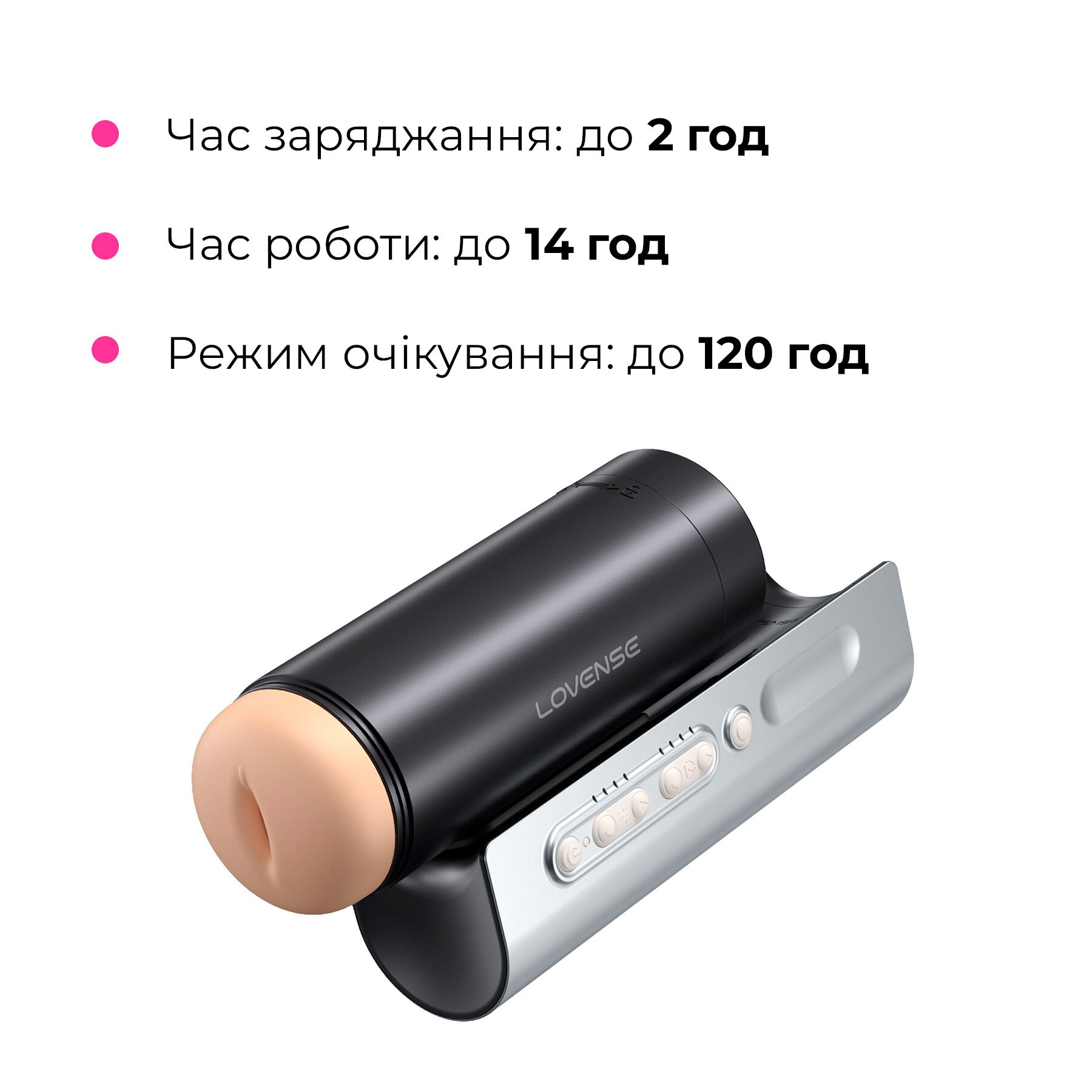 Інтерактивний смарт-мастурбатор Lovense Solace Pro, до 230–300 фрикцій на хвилину, до 14 годин роботи