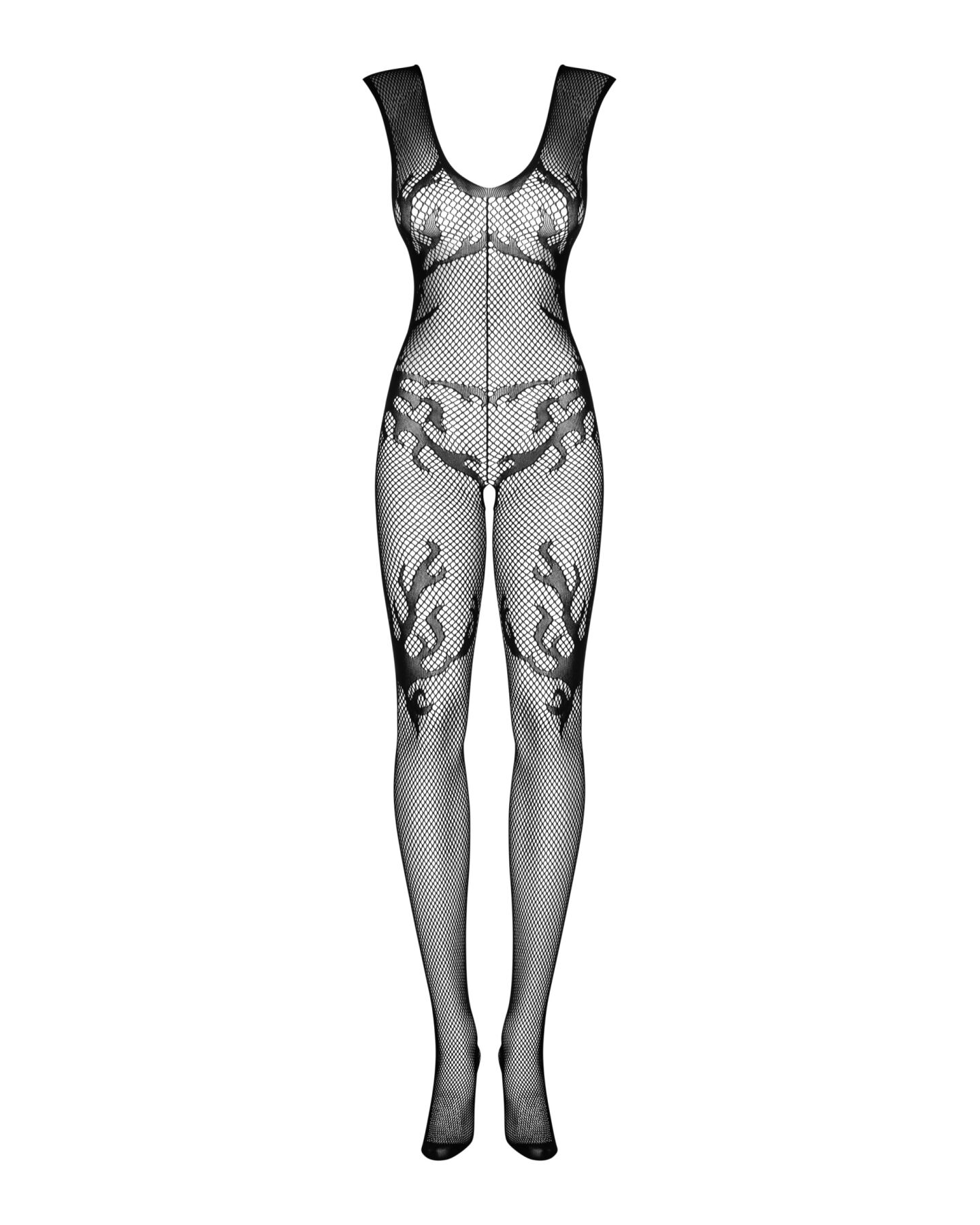 Бодістокінг Obsessive Bodystocking F241, S/M/L, сітка по всьому тілу, відкриті руки, відкрита спина