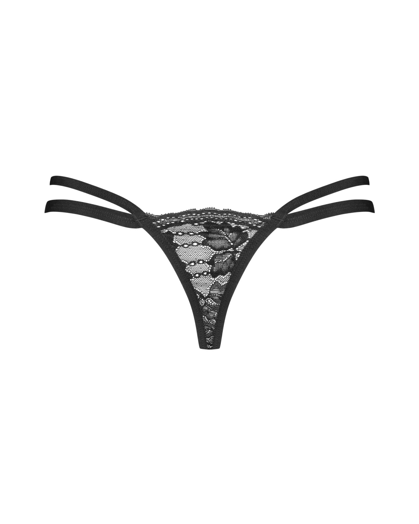 Трусики-стрінги Obsessive Nutris thong, XS/S, мереживні, дуже м’які, з подвійними боковинками