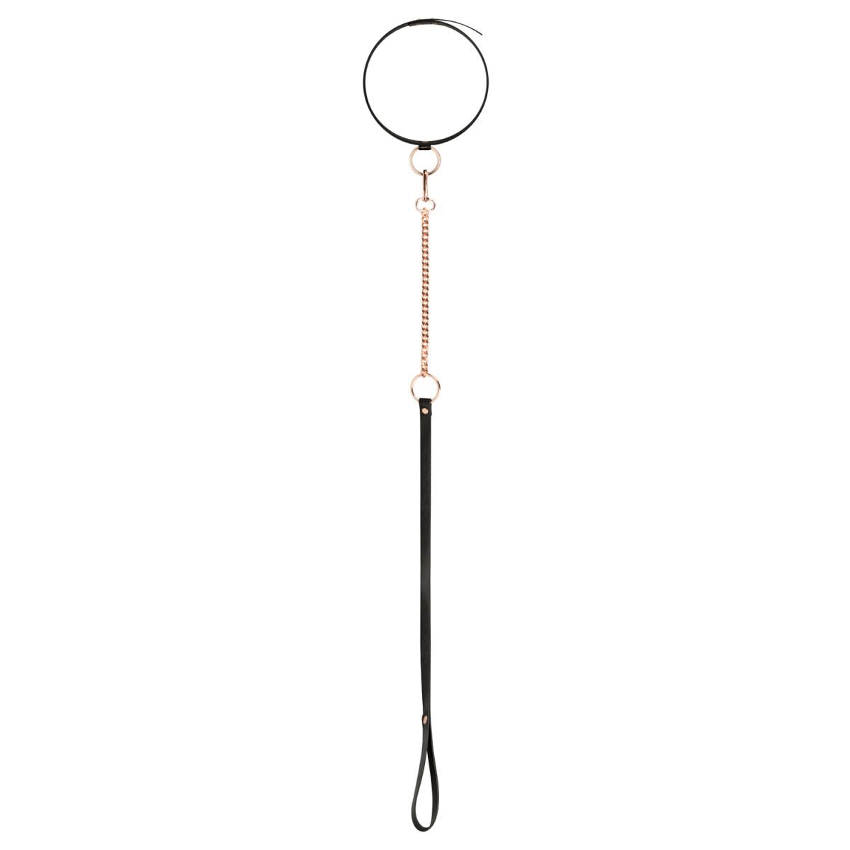 Ошейник с поводком Rosy Gold - Collar with Leash - Black