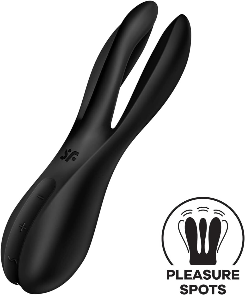 Клиторальный вибратор Satisfyer Threesome 2 Black, 3 гибких пальчика, 3 мотора