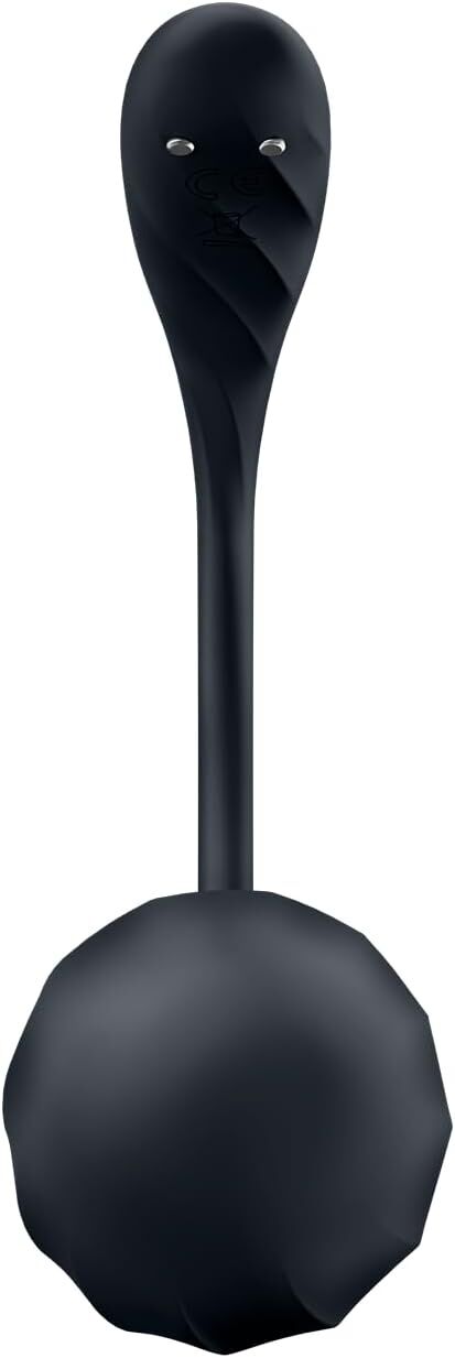 Смарт-віброяйце Satisfyer Ribbed Petal Connect App Black, керування зі смартфона, пульт ДК