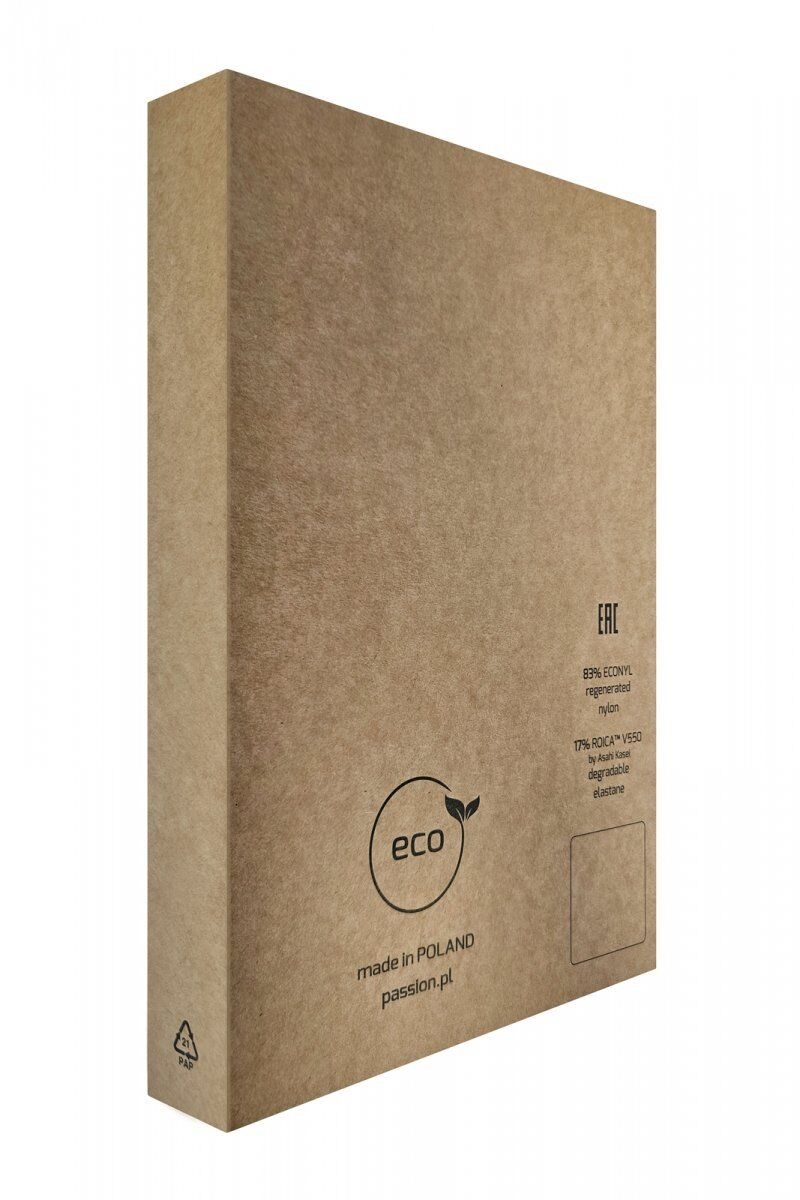Бодистокинг Passion ECO BS003, черный, One Size, открытая промежность, имитация корсета и чулок