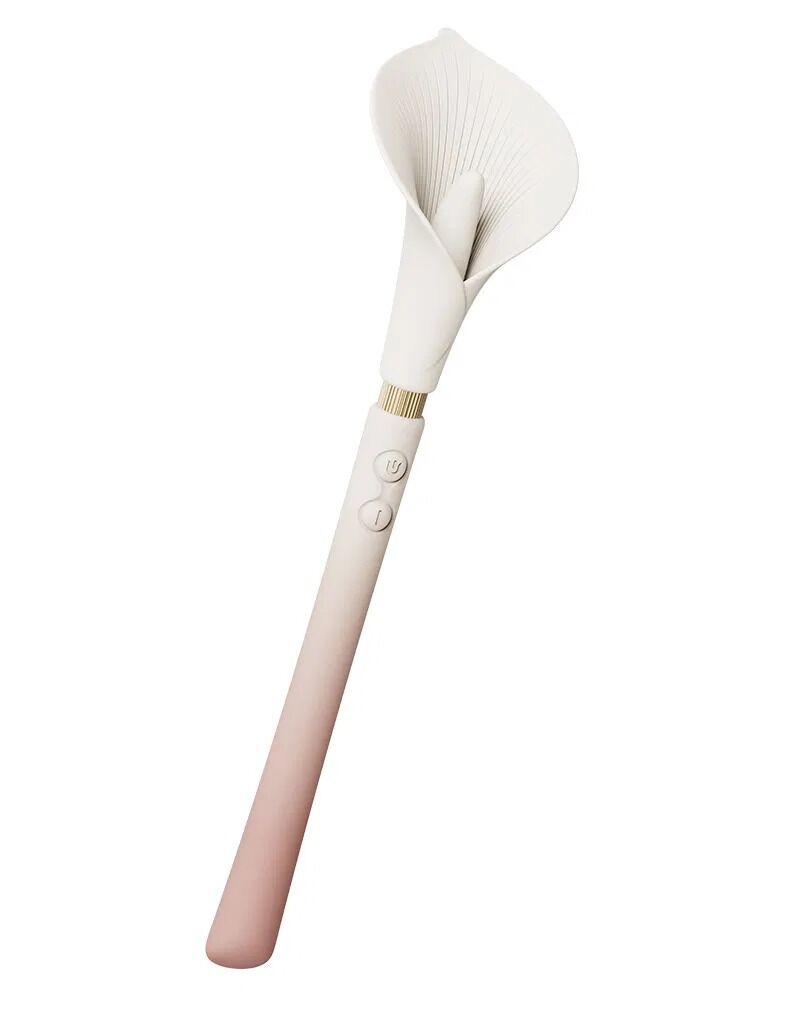 Роскошный вибромассажер Zalo – Calla Blossom Pink, двусторонний, 2 мотора