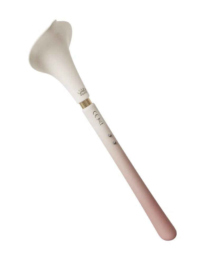 Роскошный вибромассажер Zalo – Calla Blossom Pink, двусторонний, 2 мотора