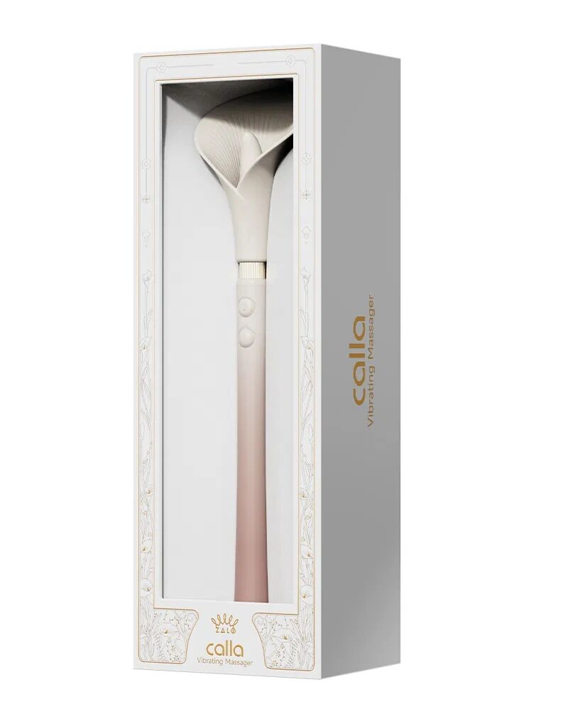 Роскошный вибромассажер Zalo – Calla Blossom Pink, двусторонний, 2 мотора