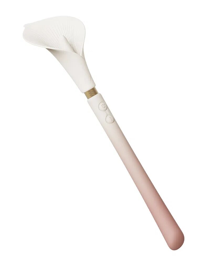 Роскошный вибромассажер Zalo – Calla Blossom Pink, двусторонний, 2 мотора
