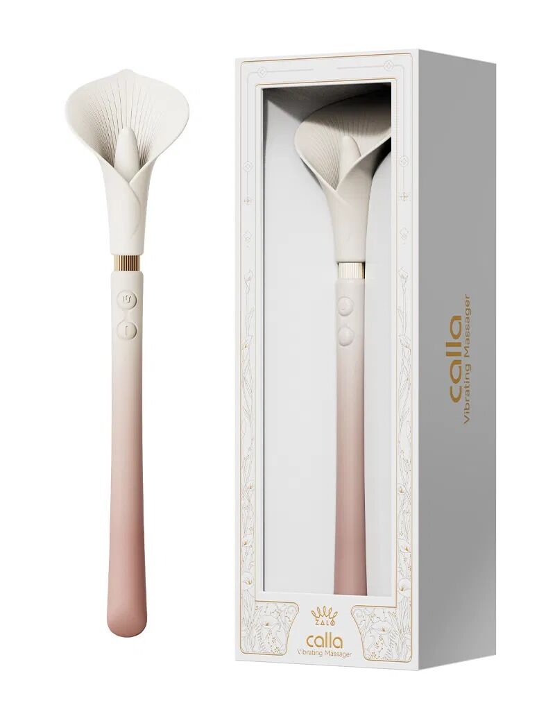 Роскошный вибромассажер Zalo – Calla Blossom Pink, двусторонний, 2 мотора