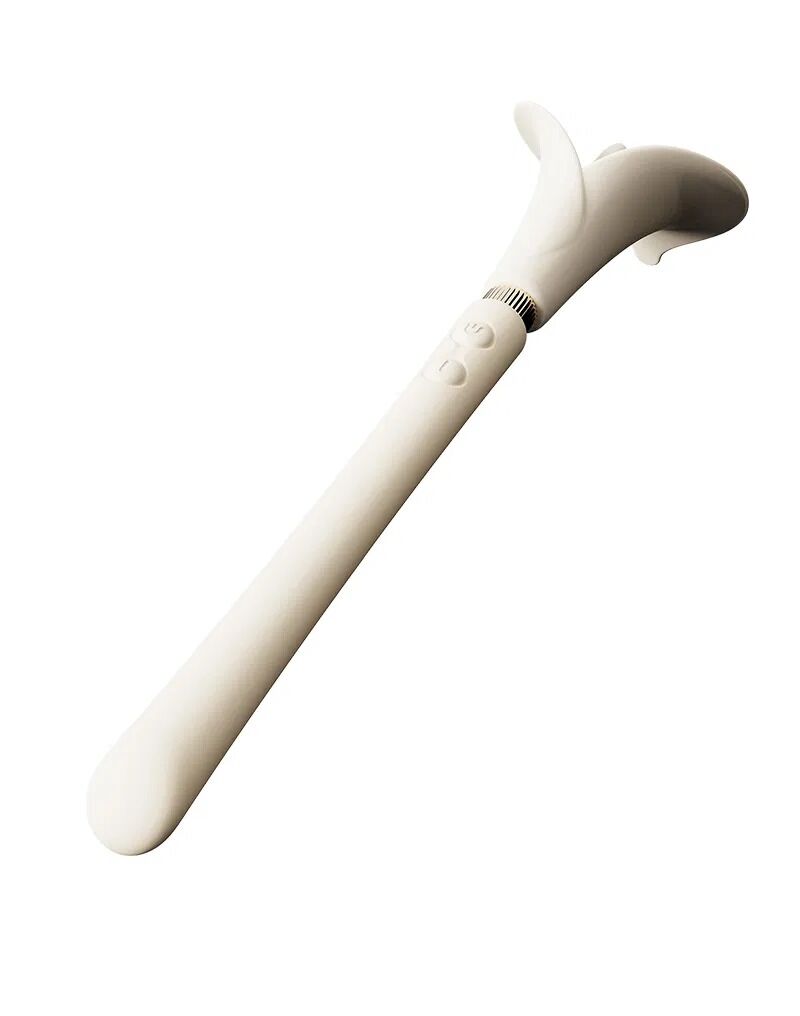 Розкішний вібромасажер Zalo – Calla Ivory White, двосторонній, 2 мотори