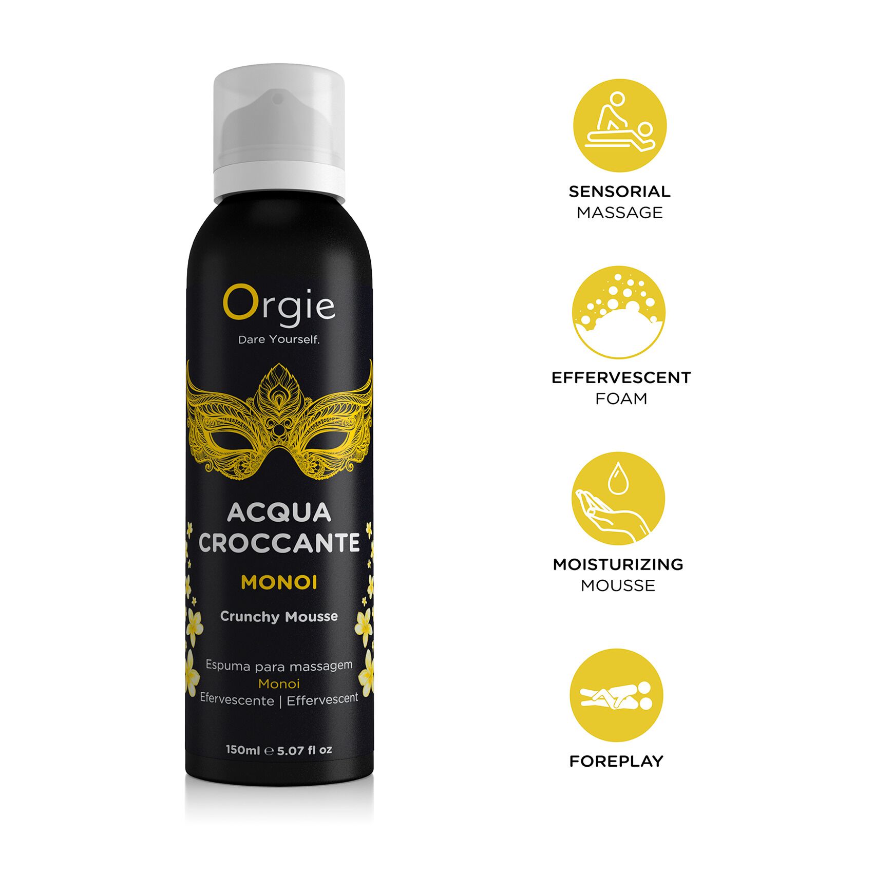 Массажная пенка Orgie – Acqua Croccante Monoi (150 мл), эффект лопающихся пузырьков