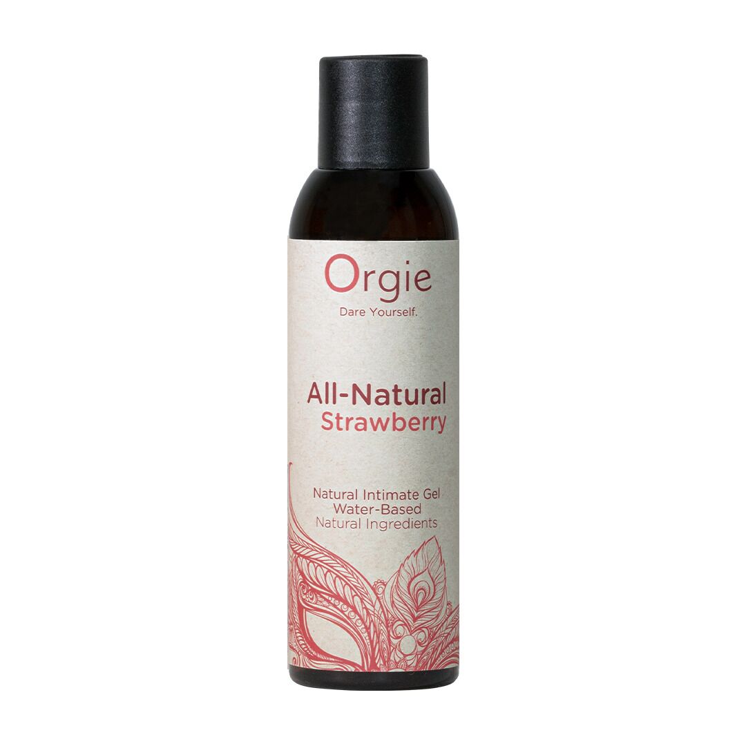 Лубрикант на водной основе Orgie All Natural Strawberry, 150 мл, со вкусом и ароматом клубники