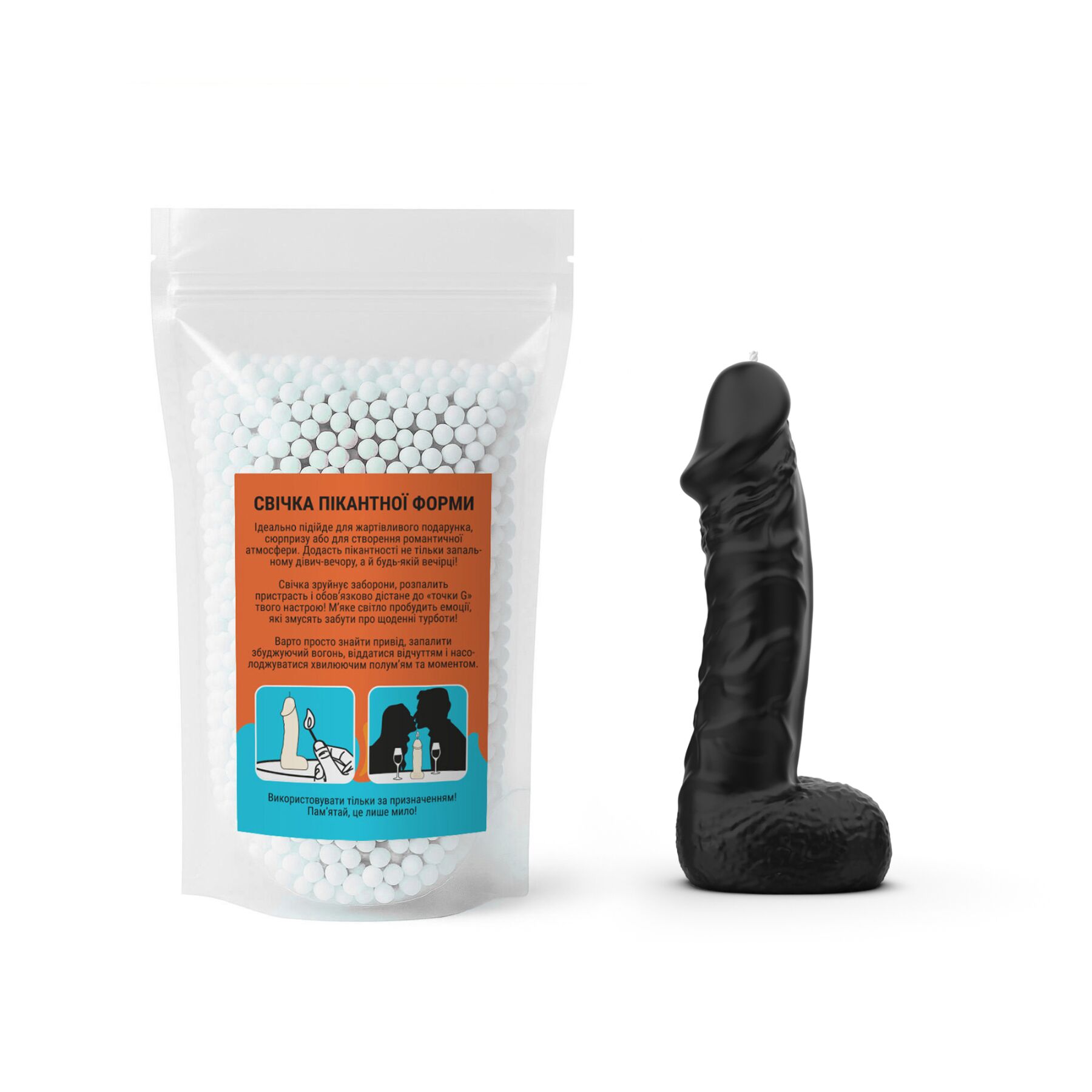 Свеча в виде члена Чистий Кайф LARGE Black
