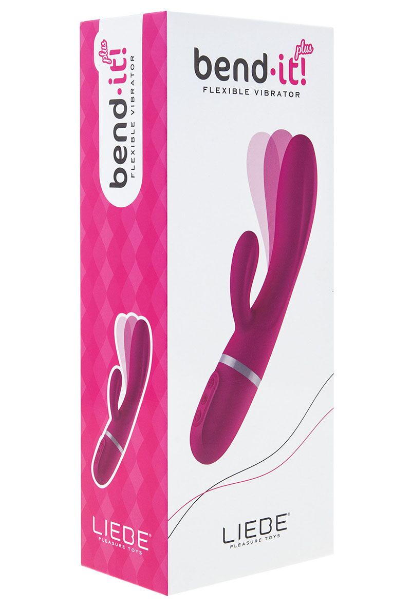 Вибратор-кролик Liebe Bend It Plus Cerise, гибкий, 2 мотора, 10 режимов