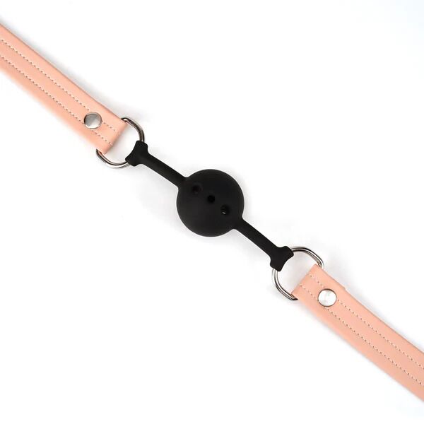 Воздухопроницаемый кляп Liebe Seele Dark Candy Pink Ball Gag, силиконовый шарик, диаметр 4,3 см