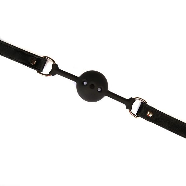 Воздухопроницаемый кляп Liebe Seele Boudoir Amor Ball Gag Black, силиконовый шарик, диаметр 4,3 см